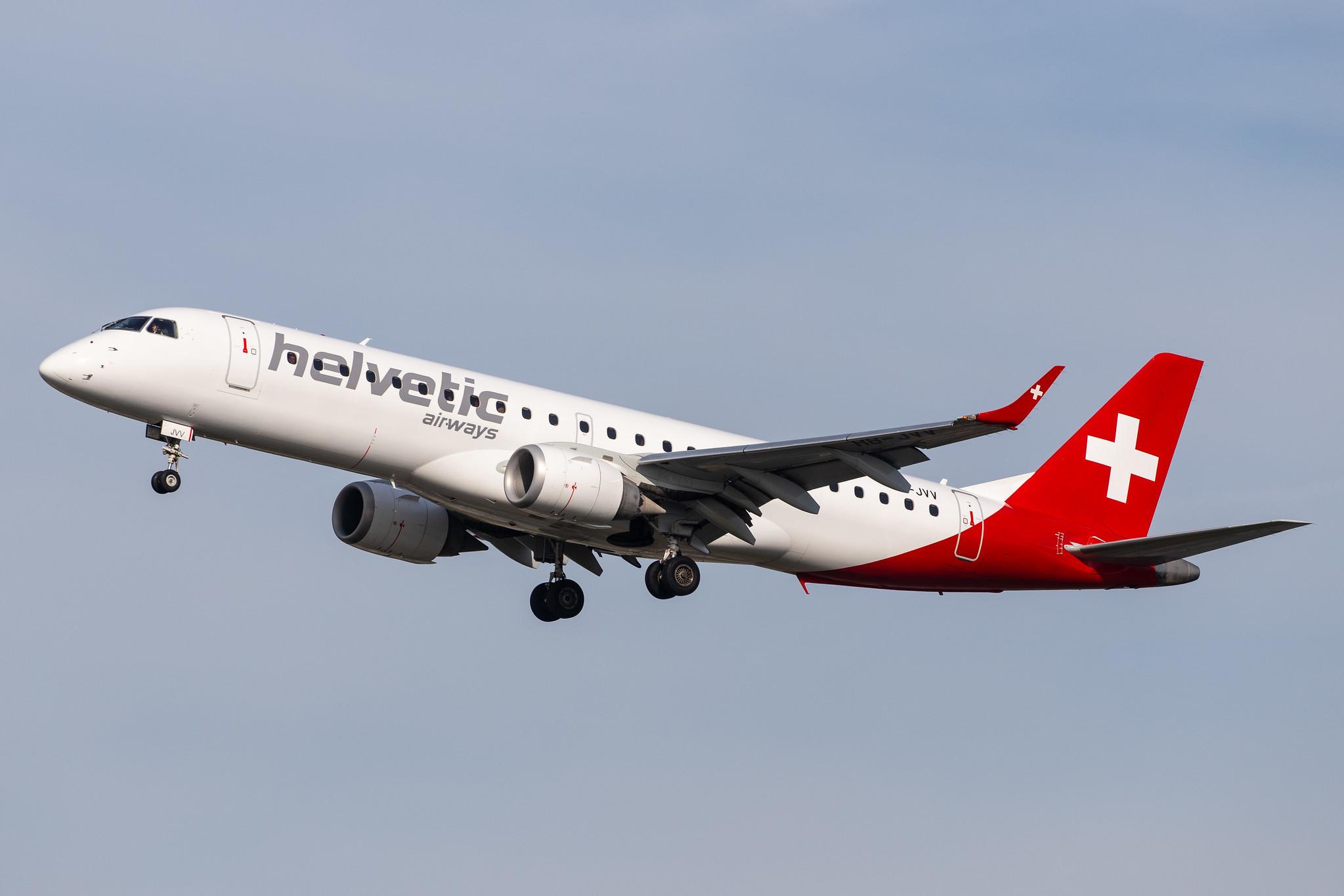 Frankfurt Airport: Helvetic Airways (2L / OAW) |  Embraer ERJ-190LR E190 | HB-JVV | MSN 19000071