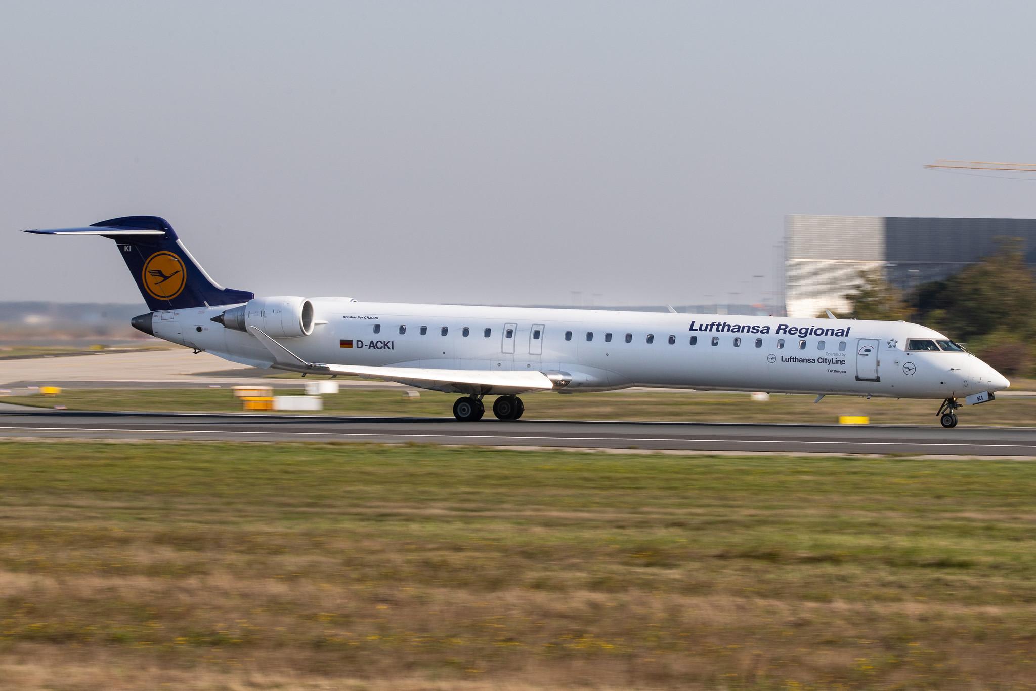 Frankfurt Airport: Lufthansa (LH / DLH) | Operator: Lufthansa CityLine |  Bombardier CRJ-900LR CRJ9 | D-ACKI | MSN 15088