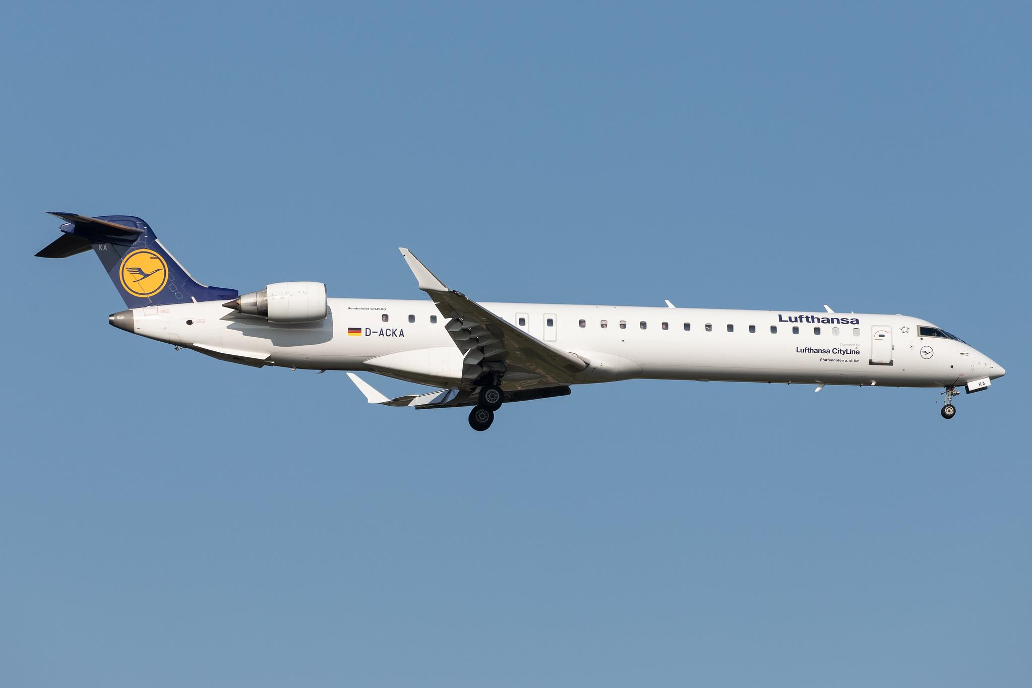 Frankfurt Airport: Lufthansa (LH / DLH) | Operator: Lufthansa CityLine |  Bombardier CRJ-900LR CRJ9 | D-ACKA | MSN 15072