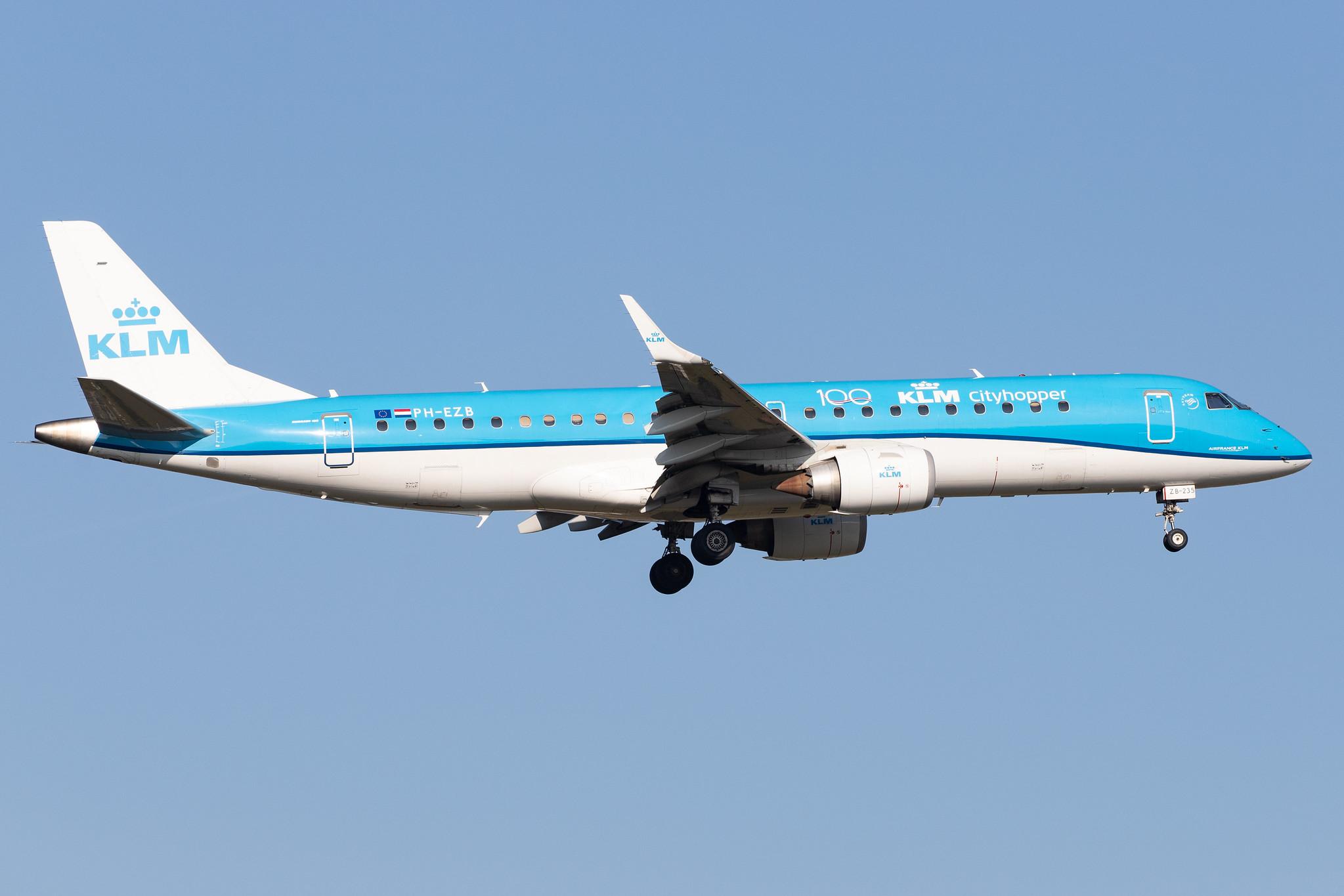 Frankfurt Airport: KLM (KL / KLM) | Operator: KLM Cityhopper |  Embraer ERJ-190STD E190 | PH-EZB | MSN 19000235