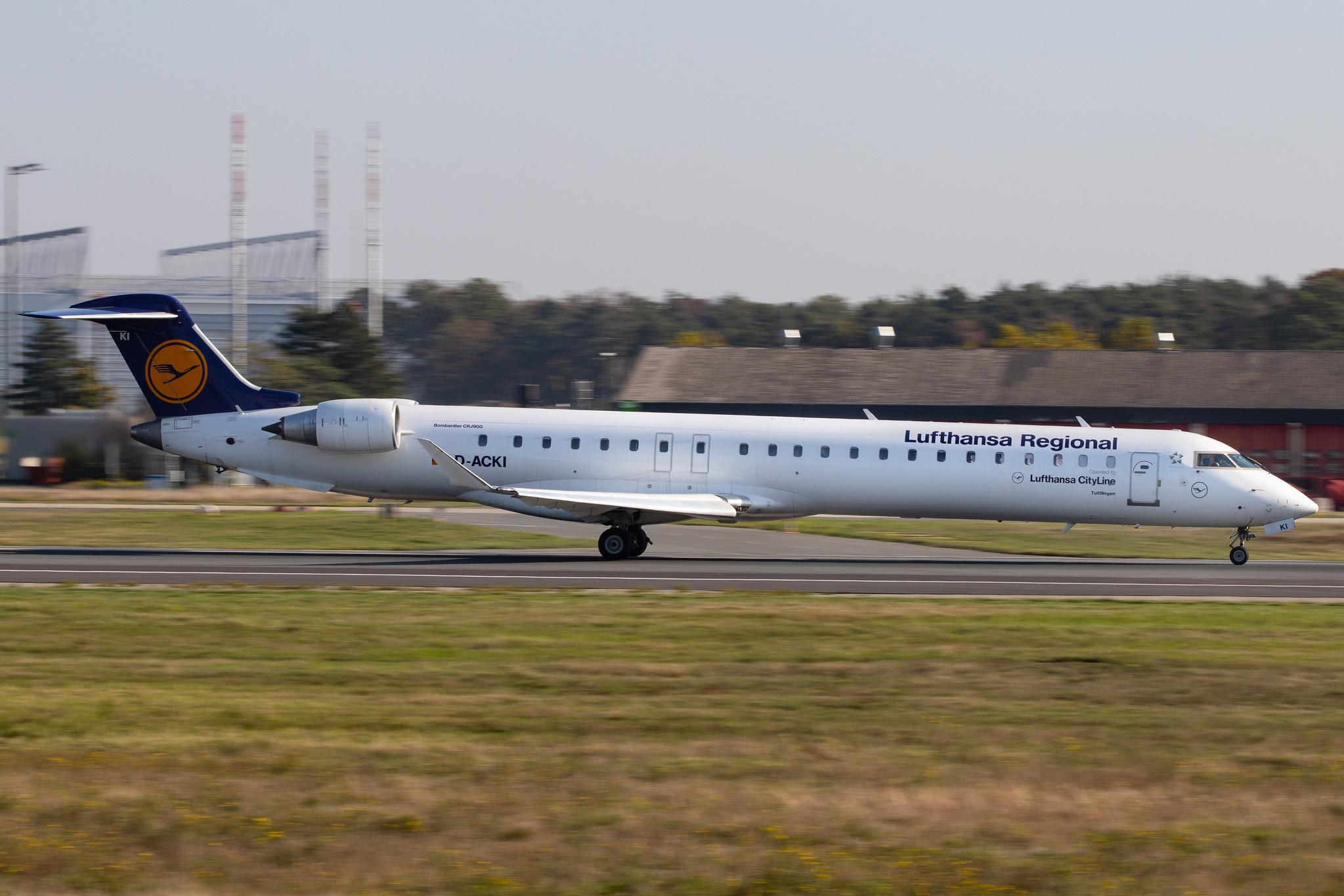 Frankfurt Airport: Lufthansa (LH / DLH) | Operator: Lufthansa CityLine |  Bombardier CRJ-900LR CRJ9 | D-ACKI | MSN 15088