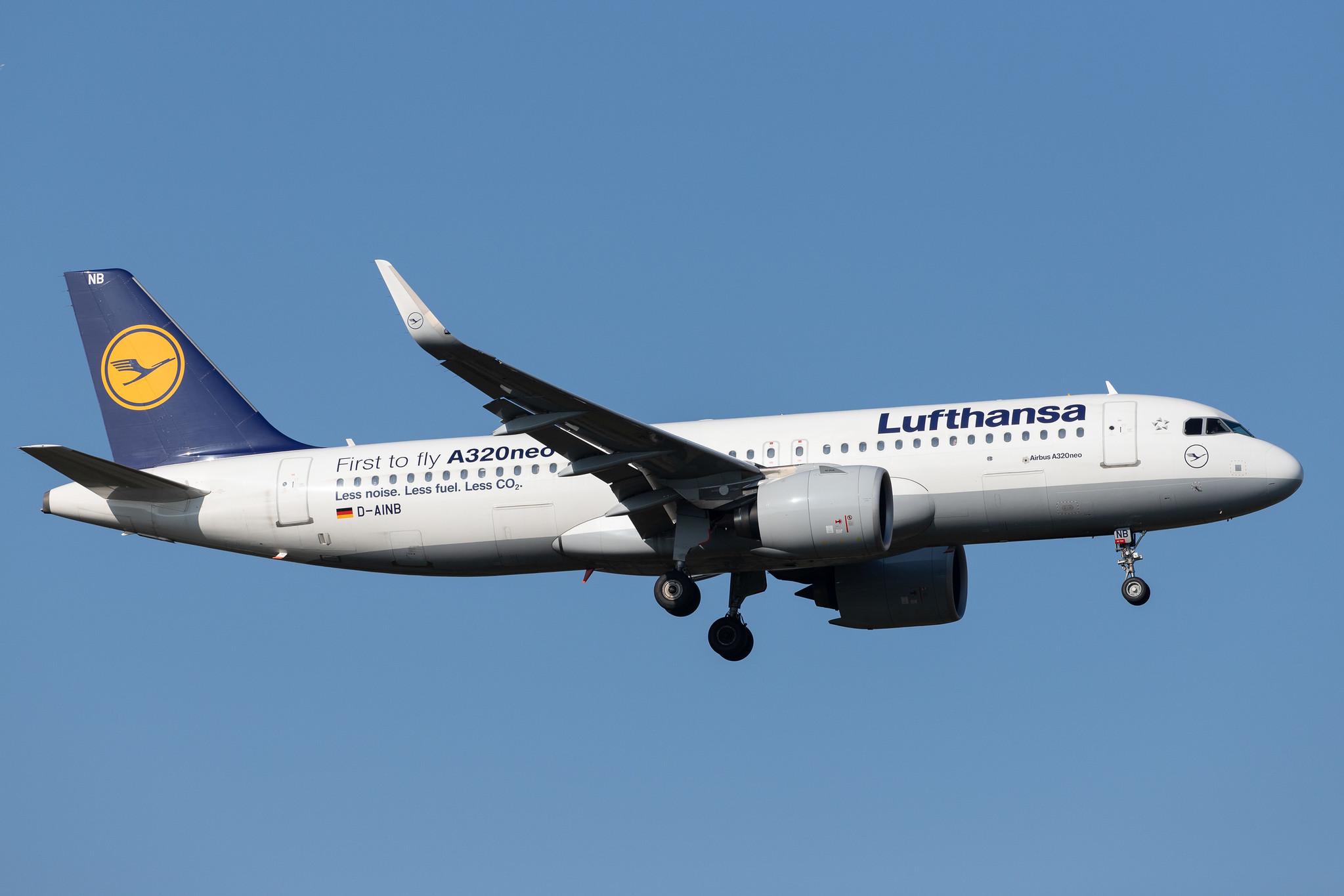Frankfurt Airport: Lufthansa (LH / DLH) | Livery: First to fly A320neo Sticker | Airbus A320-271N A20N | D-AINB | MSN 6864