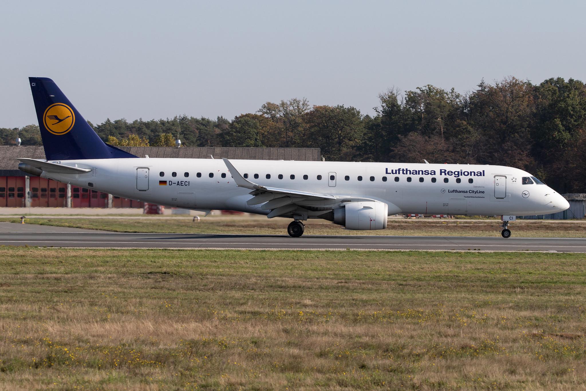 Frankfurt Airport: Lufthansa (LH / DLH) | Operator: Lufthansa CityLine |  Embraer ERJ-190LR E190 | D-AECI | MSN 19000381
