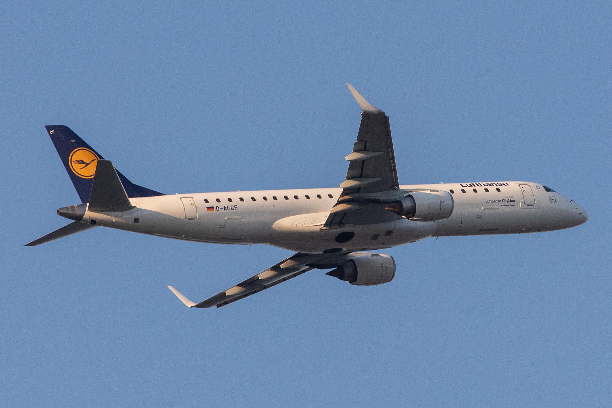 Frankfurt Airport: Lufthansa (LH / DLH) | Operator: Lufthansa CityLine |  Embraer ERJ-190LR E190 | D-AECF | MSN 19000359