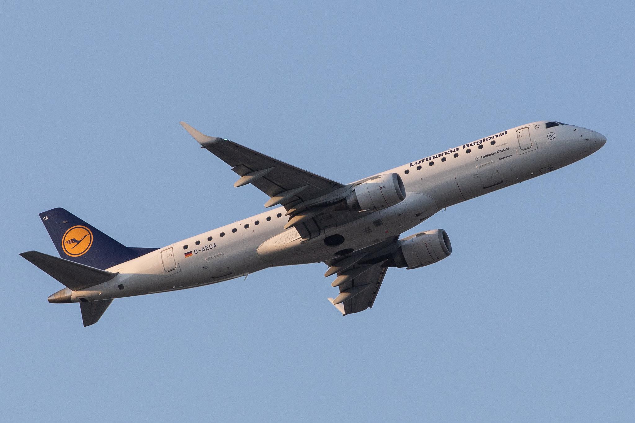 Frankfurt Airport: Lufthansa (LH / DLH) | Operator: Lufthansa CityLine |  Embraer ERJ-190LR E190 | D-AECA | MSN 19000327