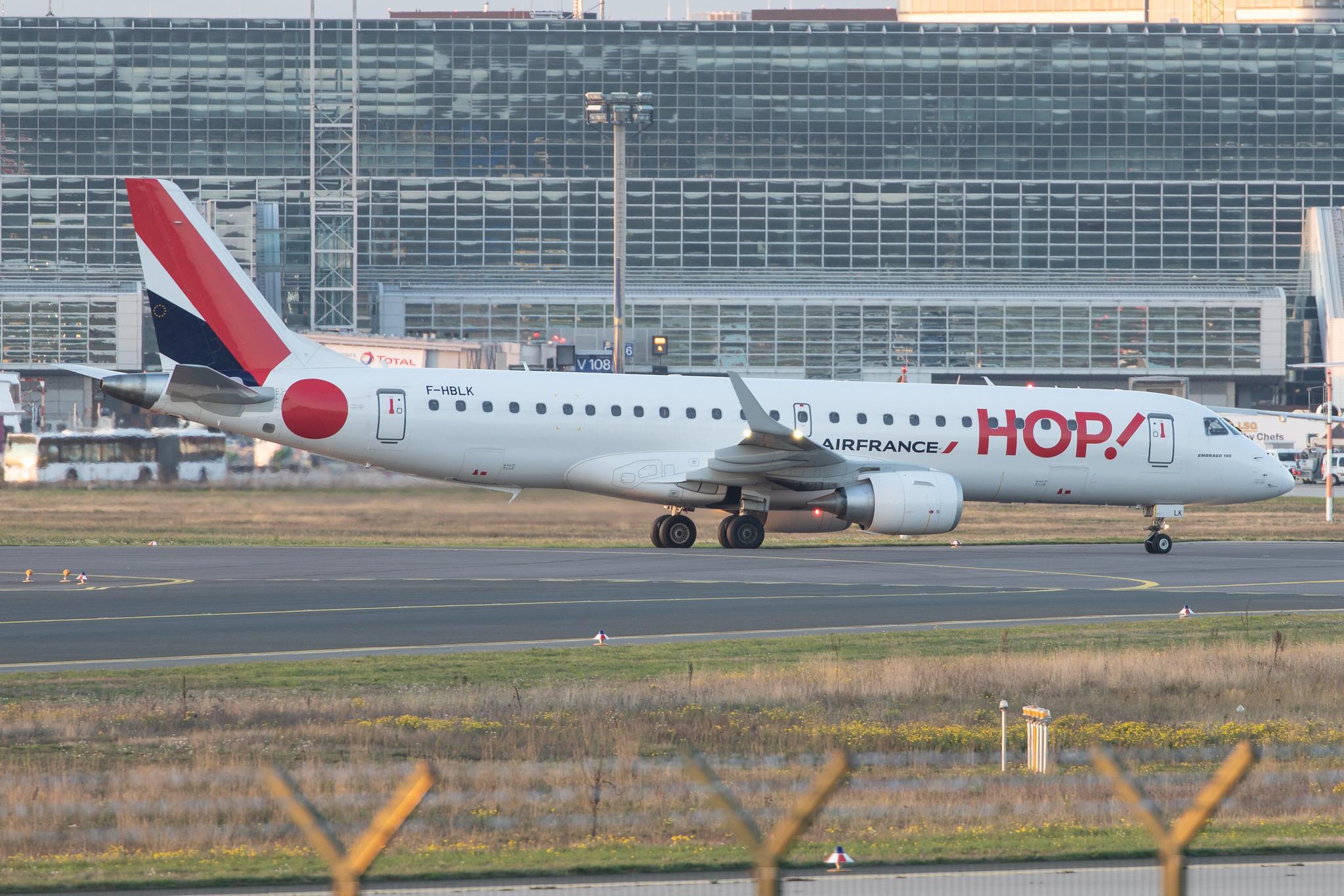 Frankfurt Airport: Air France (AF / AFR) | Operator: HOP! |  Embraer ERJ-190STD E190 | F-HBLK | MSN 19000760