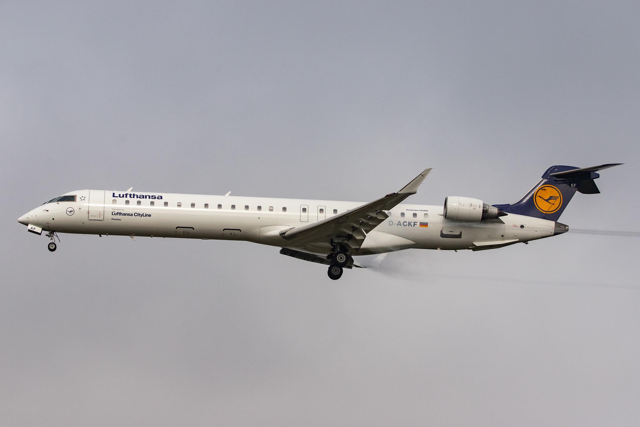 Frankfurt Airport: Lufthansa (LH / DLH) | Operator: Lufthansa CityLine |  Bombardier CRJ-900LR CRJ9 | D-ACKF | MSN 15083
