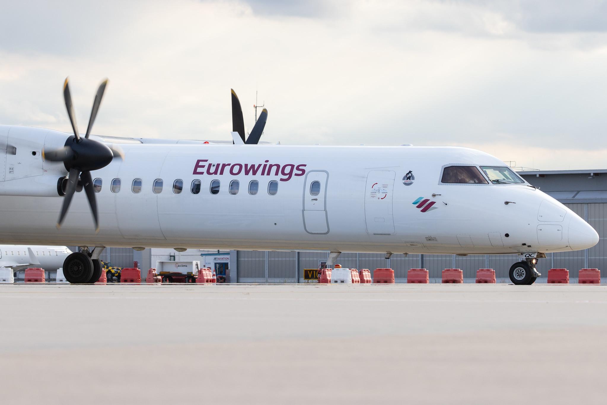 Düsseldorf Airport: Eurowings (EW / EWG) | Operator: Luftfahrtgesellschaft Walter |  De Havilland Canada Dash 8-400 DH8D | D-ABQC | MSN 4231