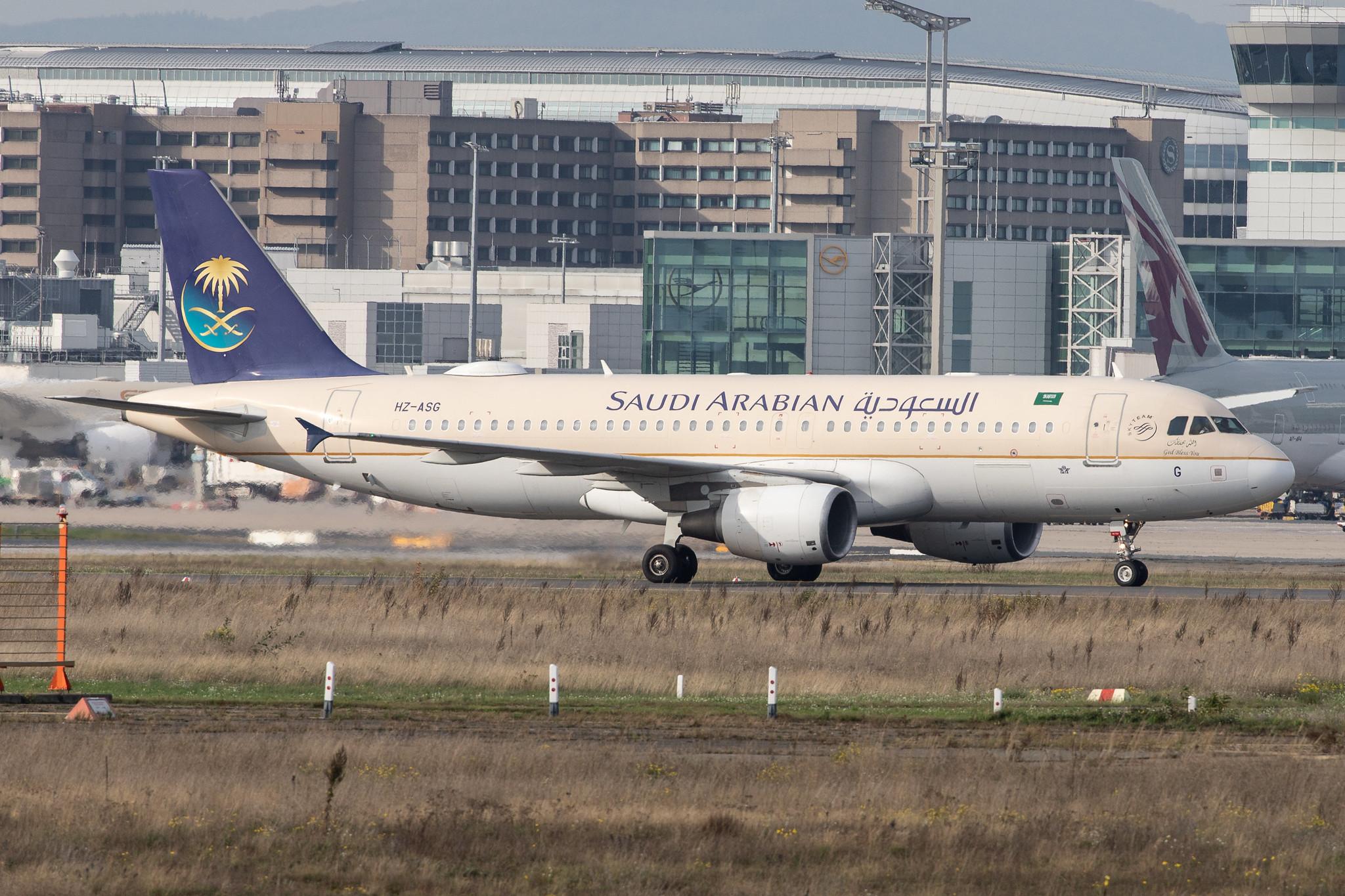 Frankfurt Airport: Saudia (SV / SVA) | Operator: Saudi Arabian Airlines |  Airbus A320-214 A320 | HZ-ASG | MSN 5223