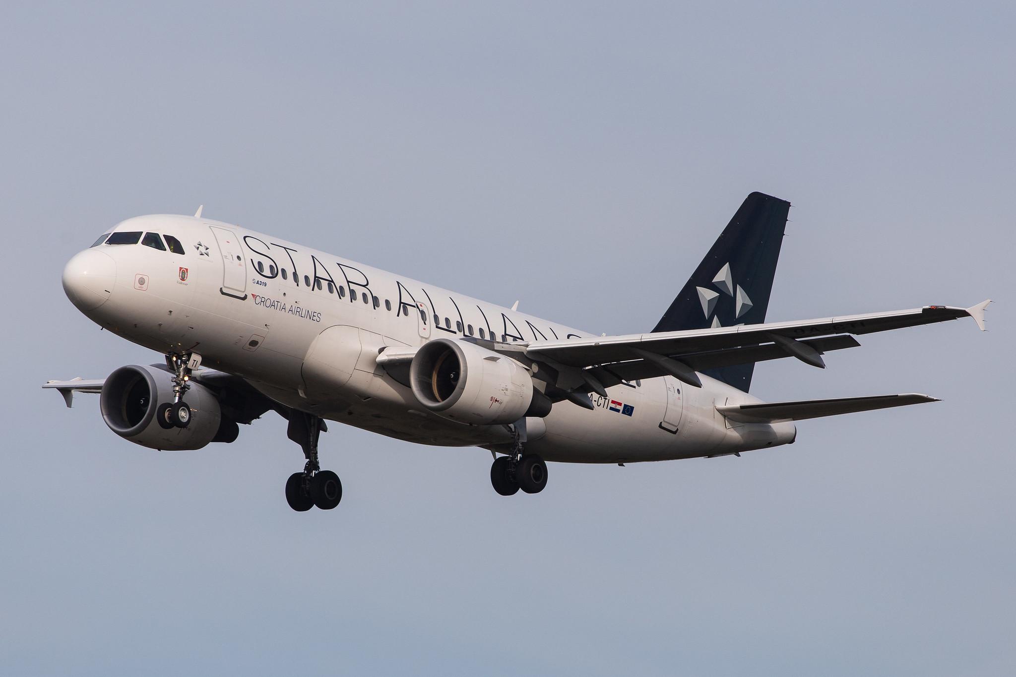Frankfurt Airport: Croatia Airlines (OU / CTN) |  Livery: Star Alliance Livery |  Airbus A319-112 A319 | 9A-CTI | MSN 1029