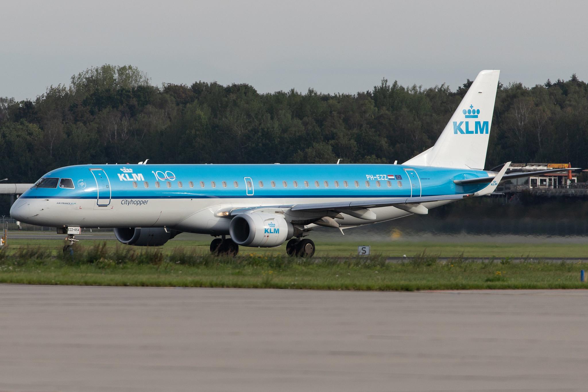 Hamburg Airport: KLM (KL / KLM) | Operator: KLM Cityhopper |  Embraer ERJ-190STD E190 | PH-EZZ | MSN 19000654