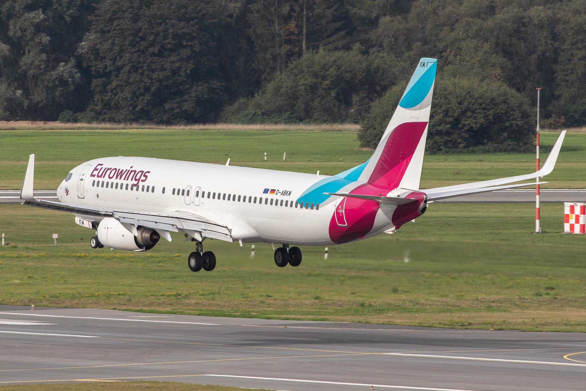 Hamburg Airport: Eurowings (EW / EWG) | Operator: TUI fly |  Boeing 737-86J B738 | D-ABKM | MSN 37755