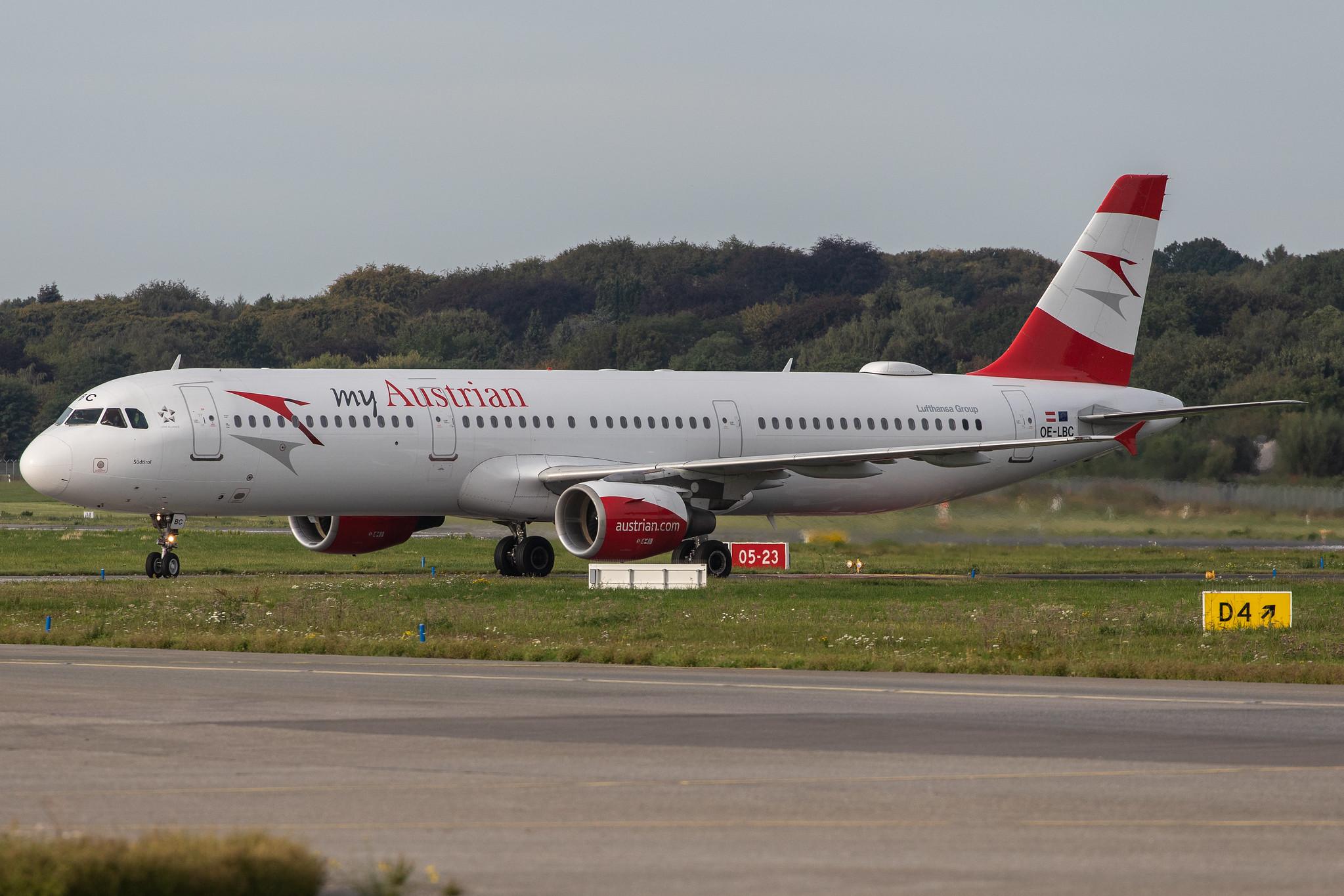 Hamburg Airport: Austrian Airlines (OS / AUA) |  Airbus A321-111 A321 | OE-LBC | MSN 0581