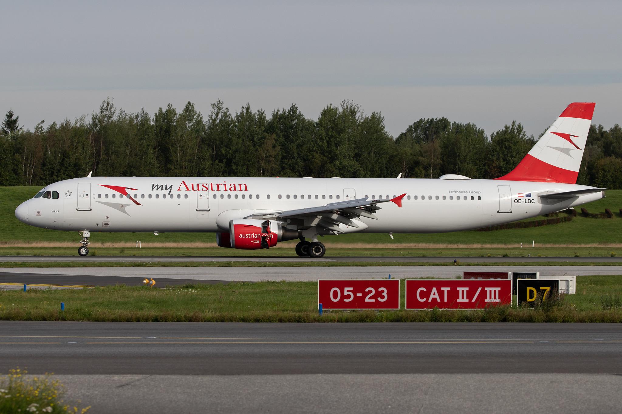 Hamburg Airport: Austrian Airlines (OS / AUA) |  Airbus A321-111 A321 | OE-LBC | MSN 0581
