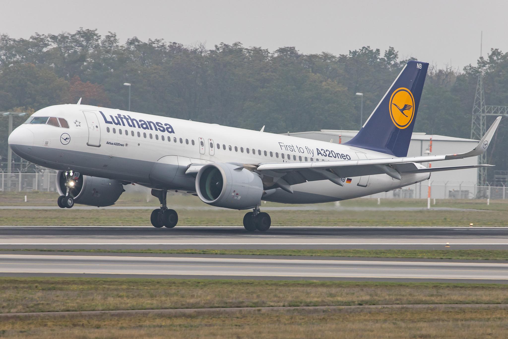 Frankfurt Airport: Lufthansa (LH / DLH) | Livery: First to fly A320neo Sticker | Airbus A320-271N A20N | D-AINB | MSN 6864
