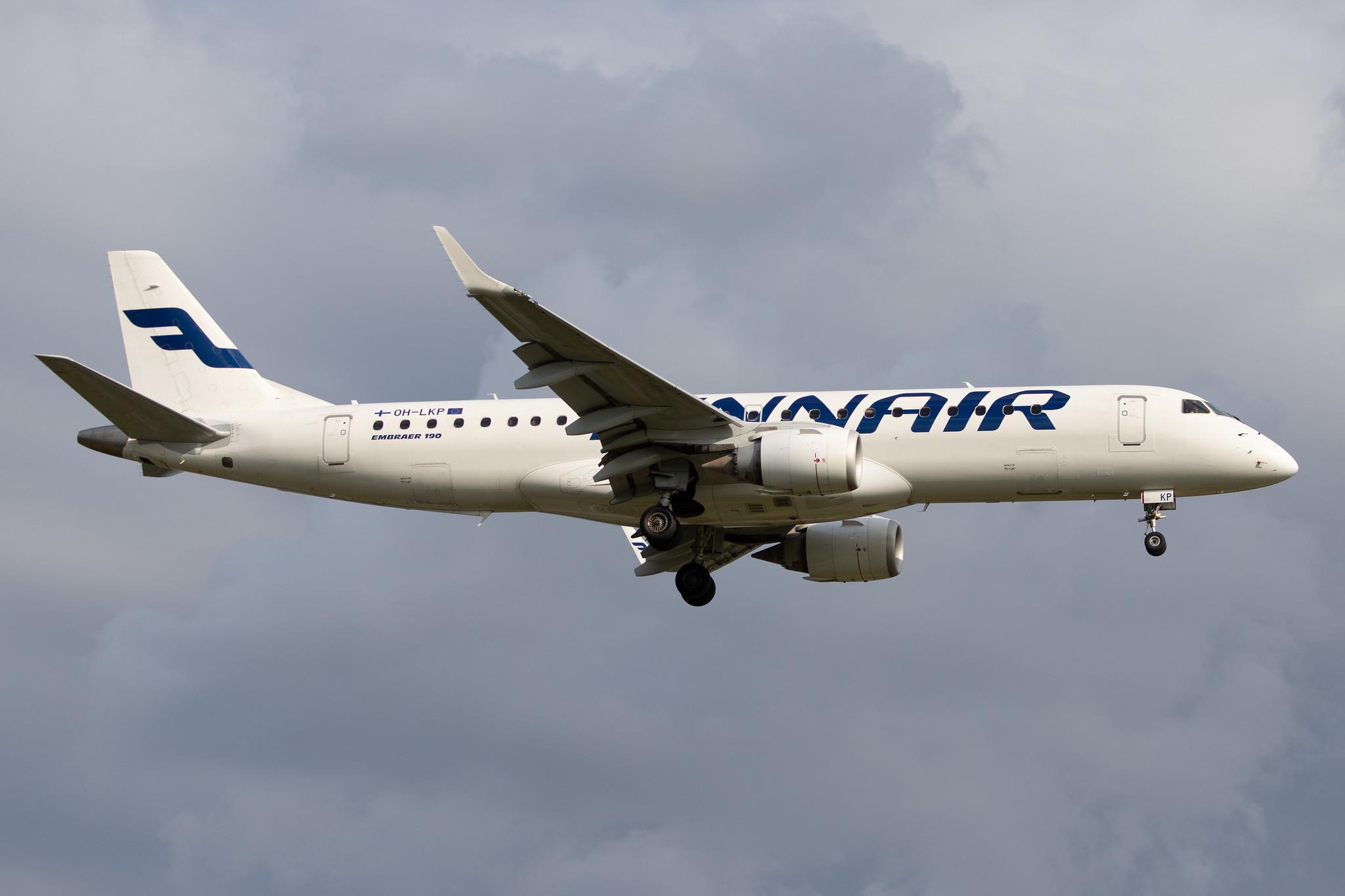 Hamburg Airport: Finnair (AY / FIN) | Operator: NORRA |  Embraer E190LR E190 | OH-LKP | MSN 19000416