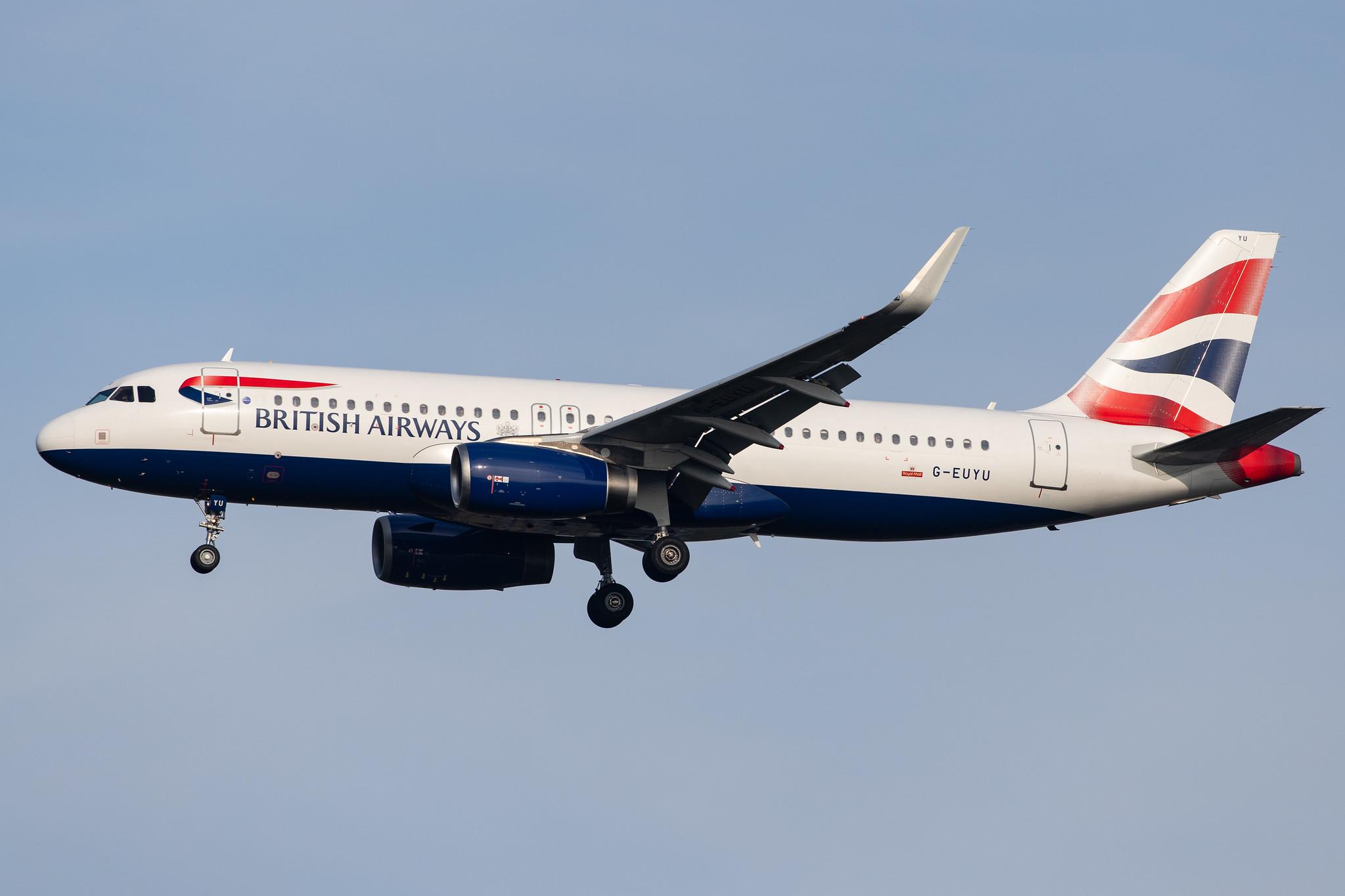 London Heathrow Airport: British Airways (BA / BAW) |  Airbus A320-232 A320 | G-EUYU | MSN 6028