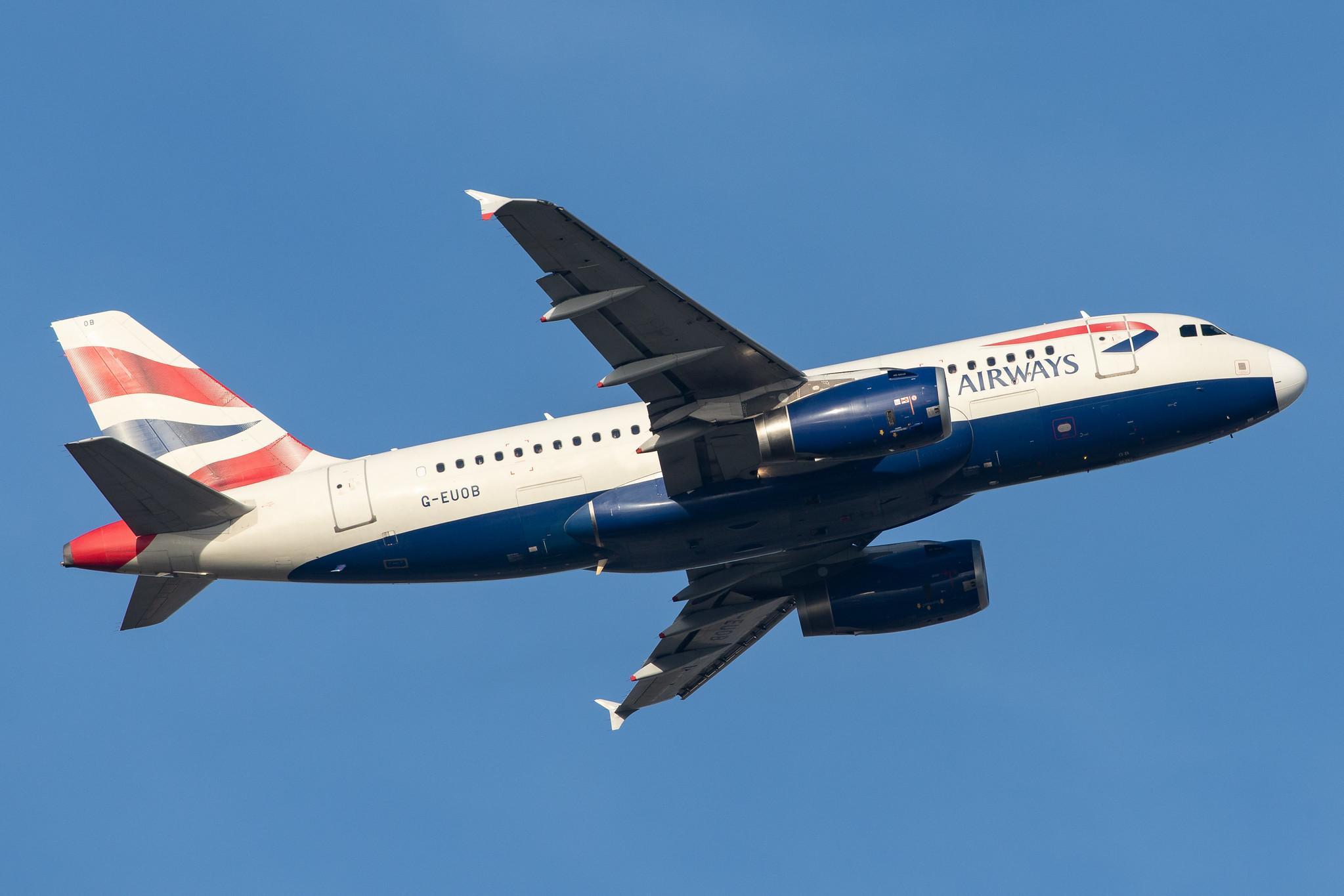 London Heathrow Airport: British Airways (BA / BAW) |  Airbus A319-131 A319 | G-EUOB | MSN 1529