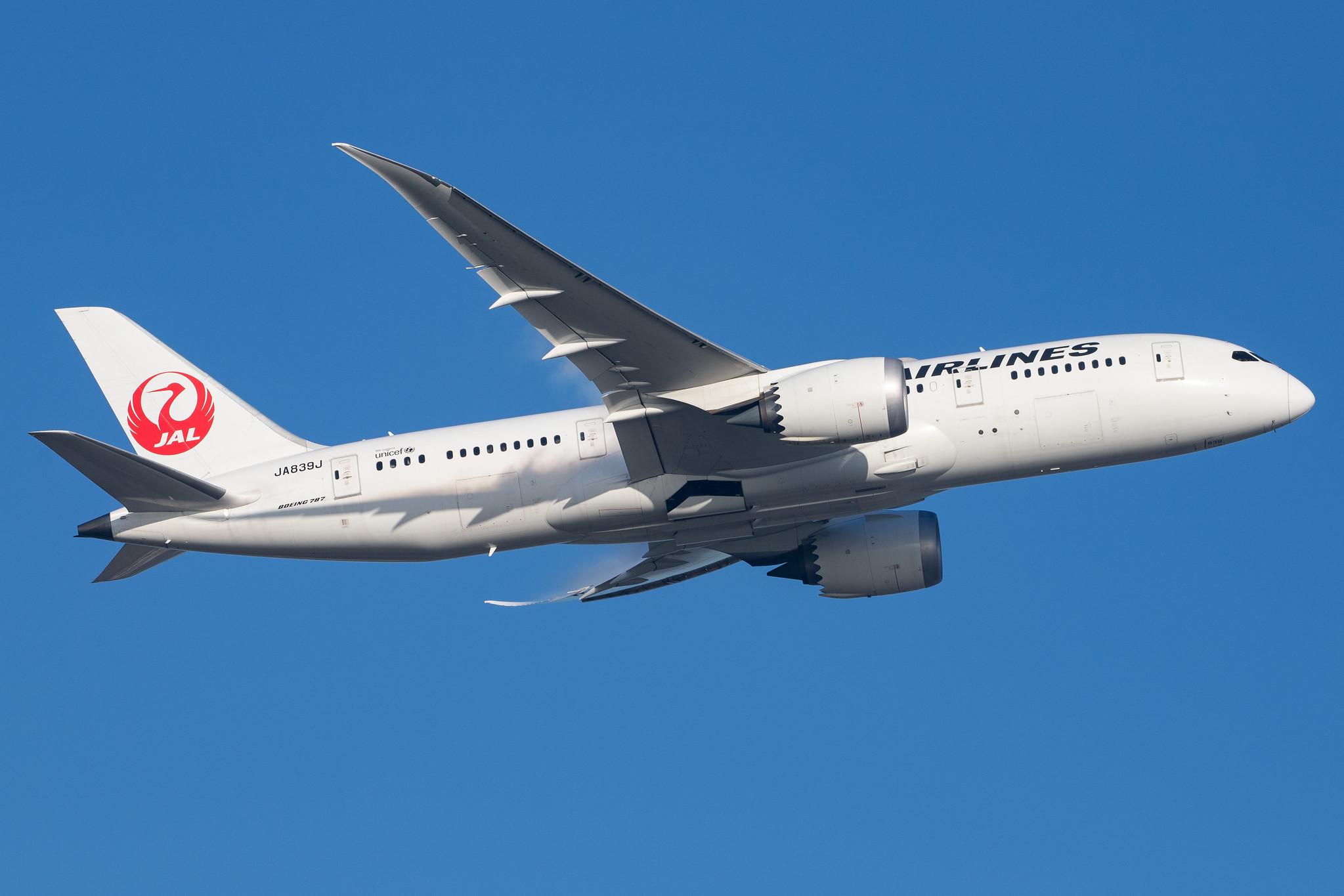 London Heathrow Airport: Japan Airlines (JL / JAL) |  Boeing 787-8 Dreamliner B788 | JA839J | MSN 34853