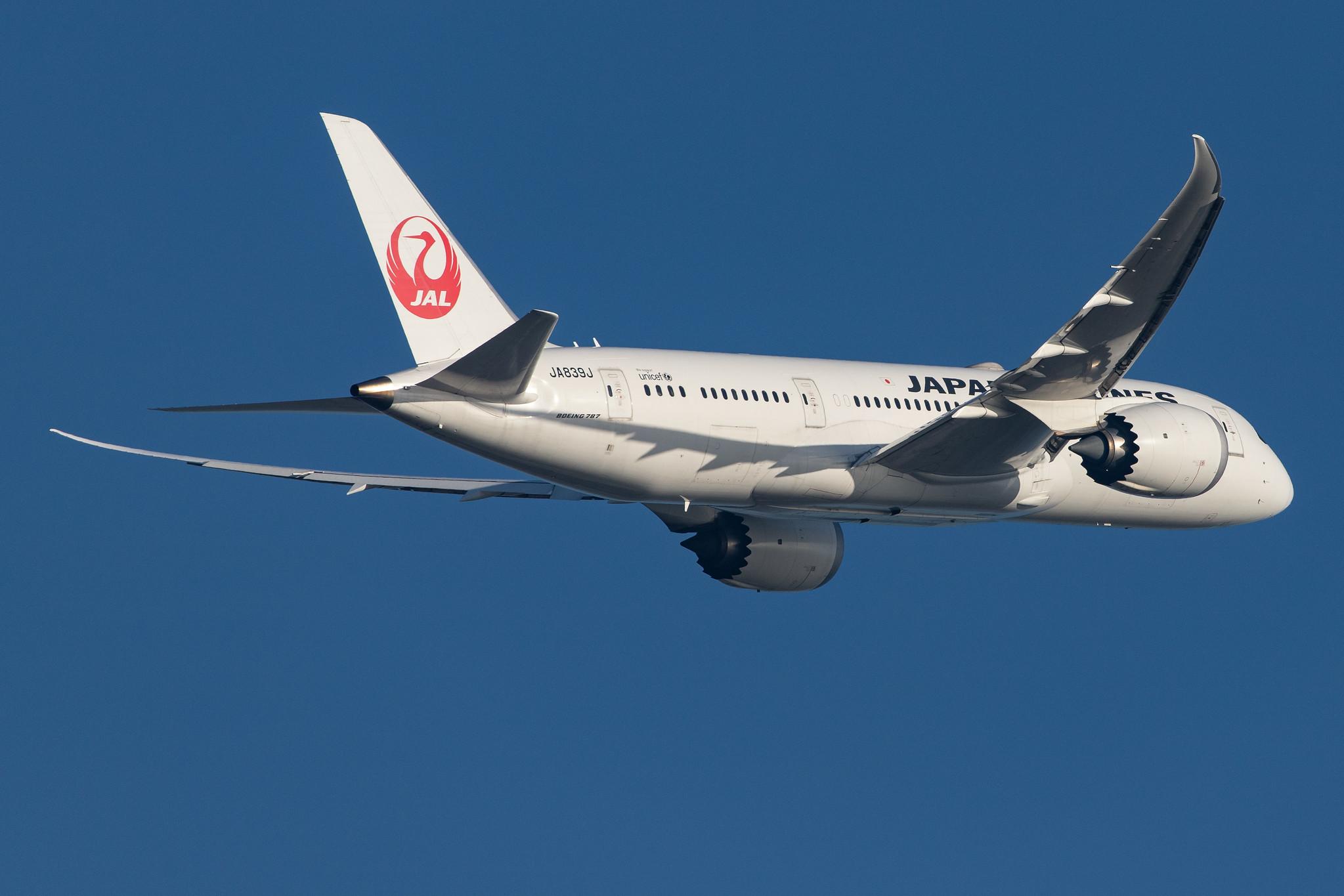 London Heathrow Airport: Japan Airlines (JL / JAL) |  Boeing 787-8 Dreamliner B788 | JA839J | MSN 34853
