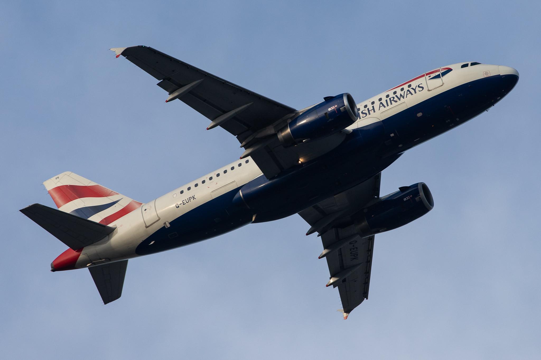 London Heathrow Airport: British Airways (BA / BAW) |  Airbus A319-131 A319 | G-EUPK | MSN 1236