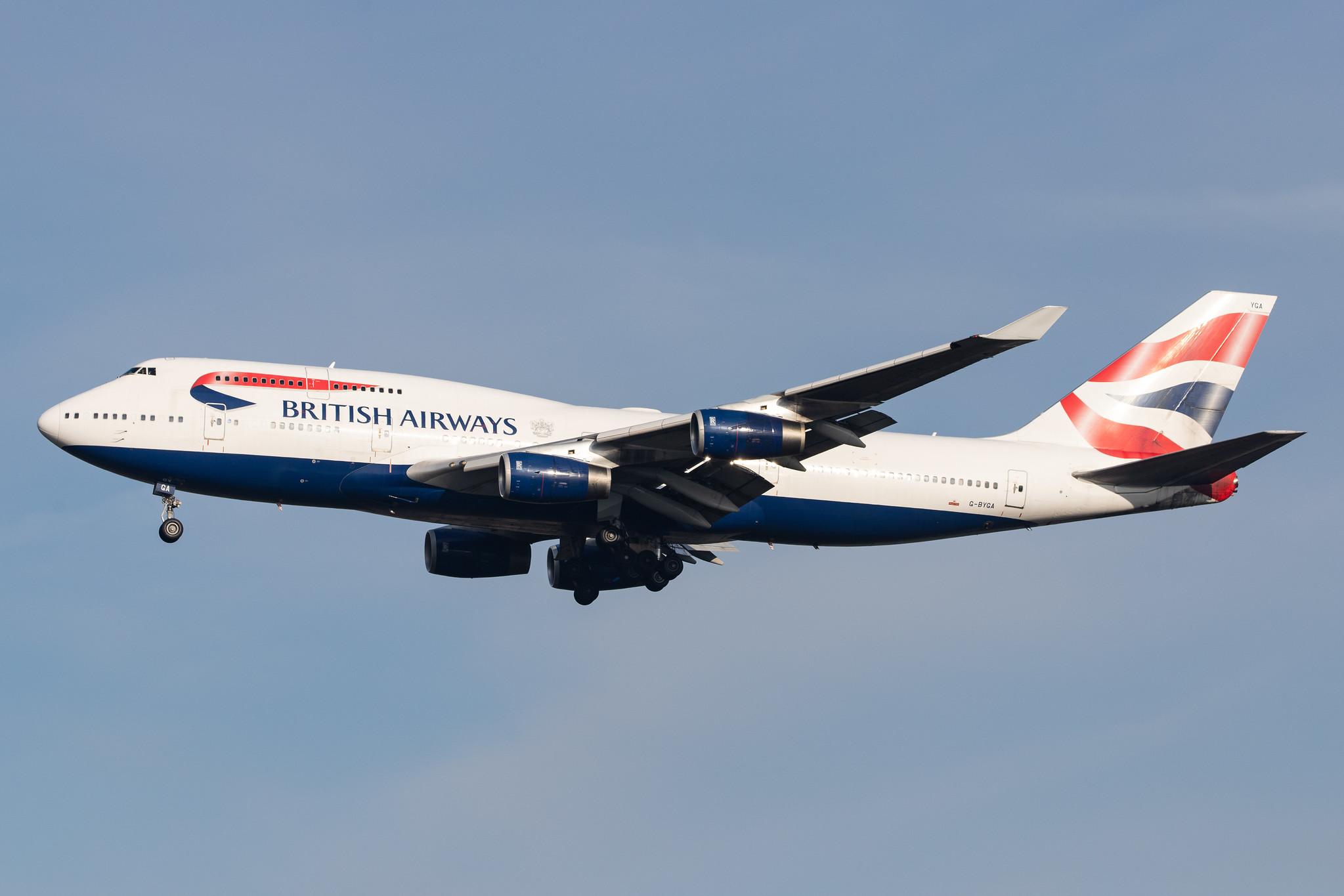 London Heathrow Airport: British Airways (BA / BAW) |  Boeing 747-436 B744 | G-BYGA | MSN 28855