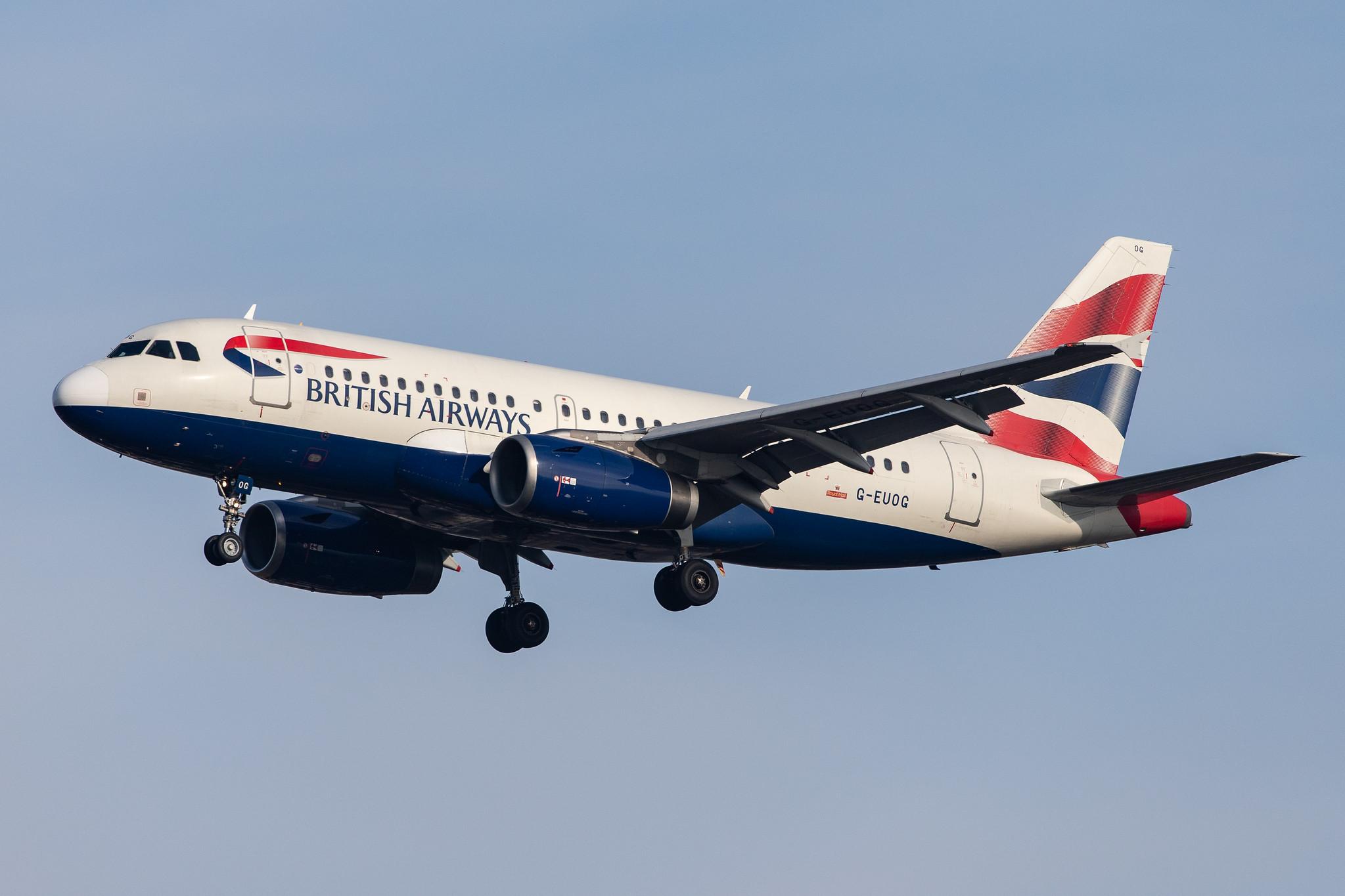 London Heathrow Airport: British Airways (BA / BAW) |  Airbus A319-131 A319 | G-EUOG | MSN 1594