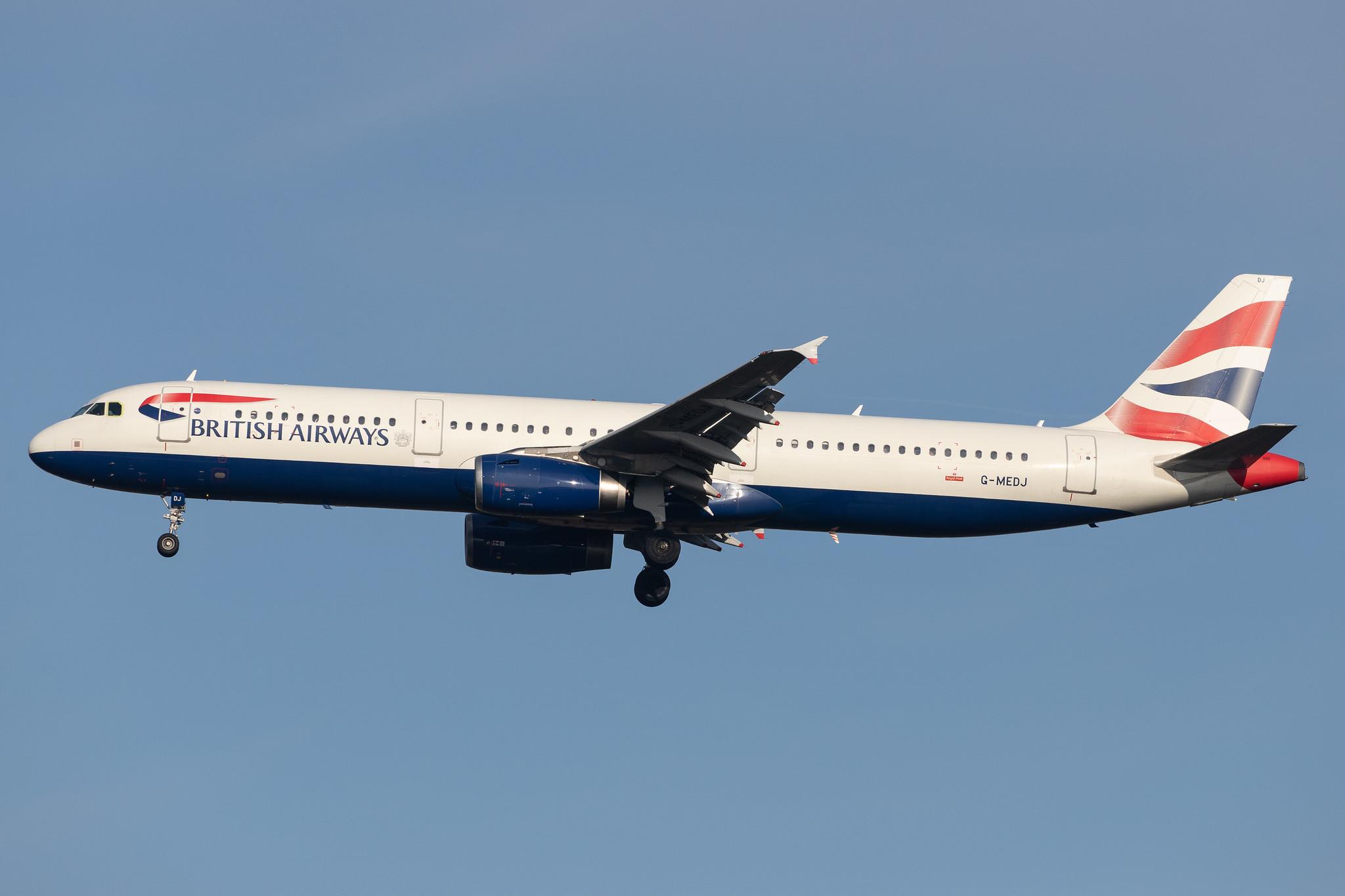 London Heathrow Airport: British Airways (BA / BAW) |  Airbus A321-231 A321 | G-MEDJ | MSN 2190
