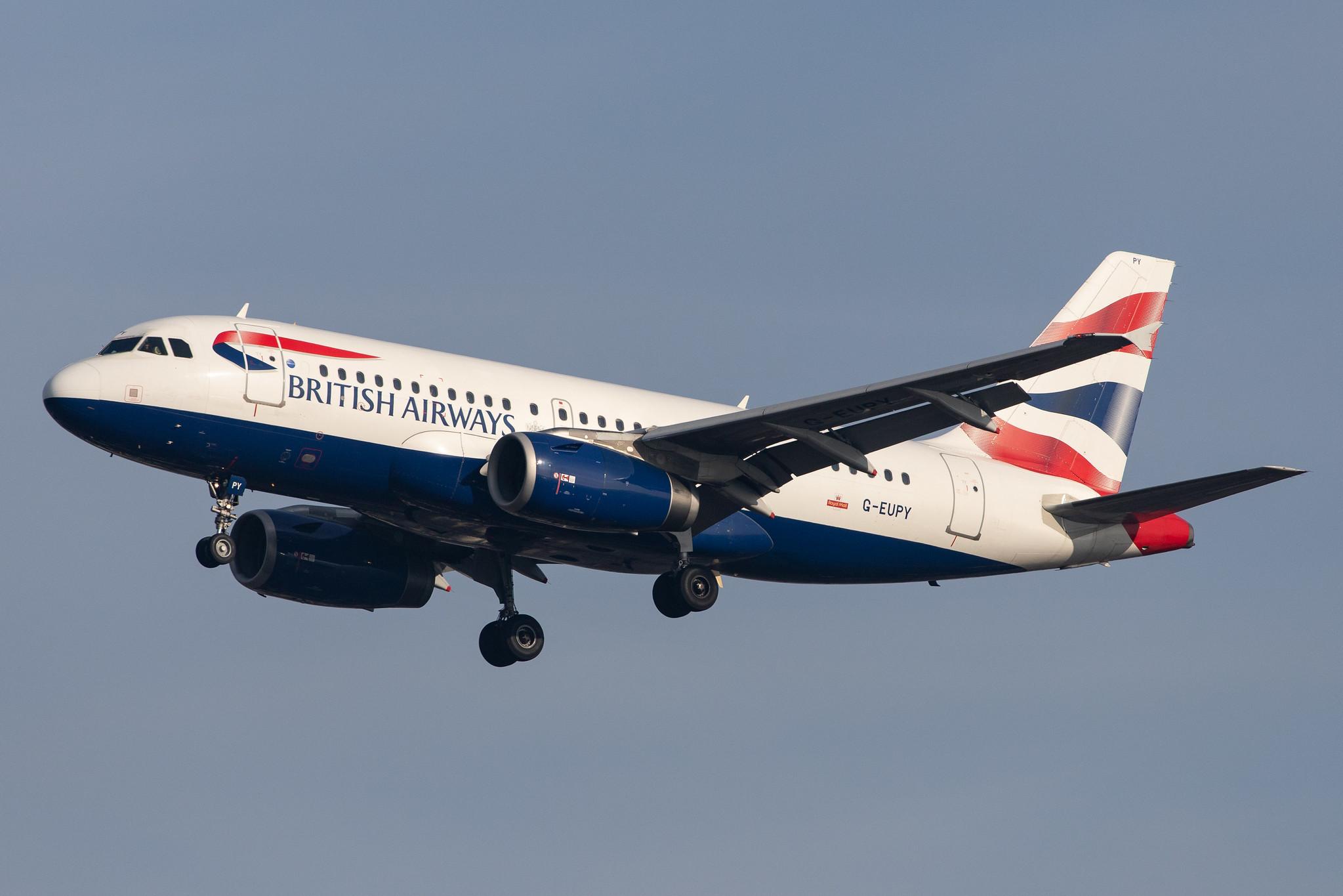 London Heathrow Airport: British Airways (BA / BAW) |  Airbus A319-131 A319 | G-EUPY | MSN 1466