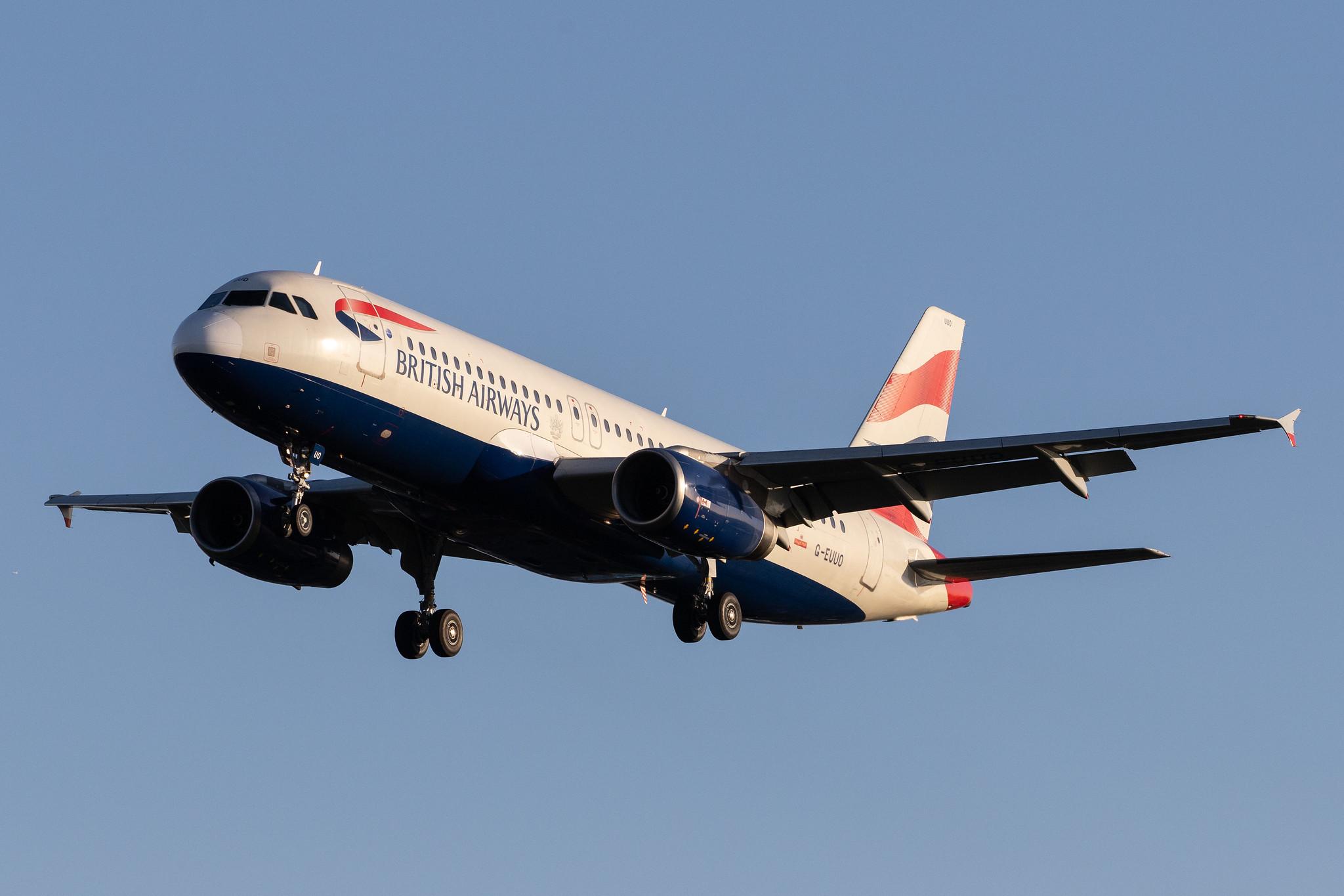 London Heathrow Airport: British Airways (BA / BAW) |  Airbus A320-232 A320 | G-EUUO | MSN 1958