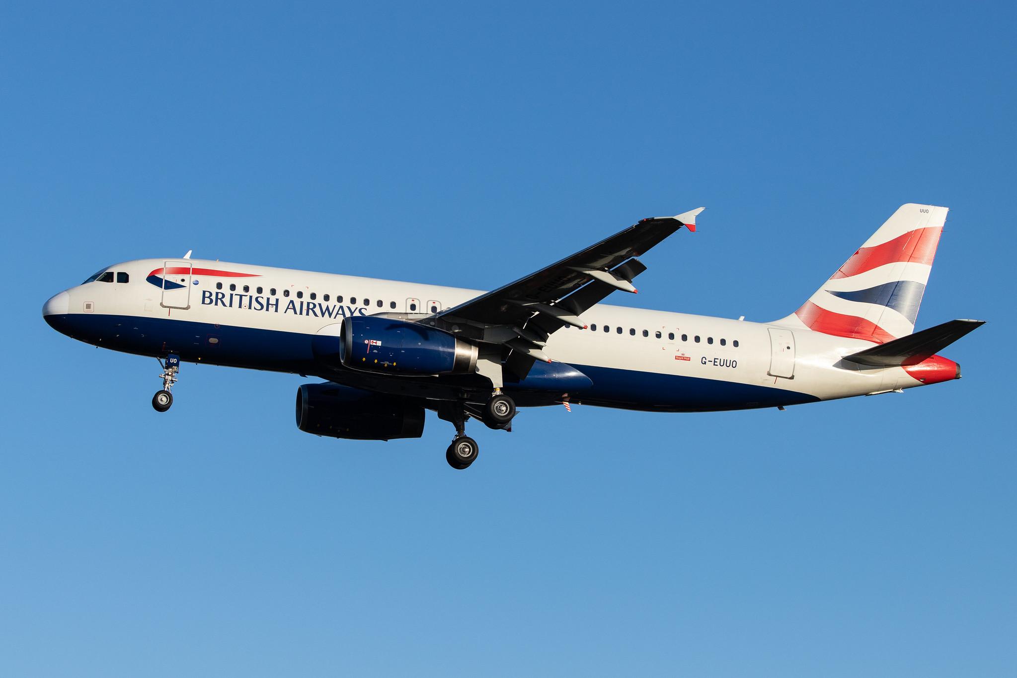 London Heathrow Airport: British Airways (BA / BAW) |  Airbus A320-232 A320 | G-EUUO | MSN 1958