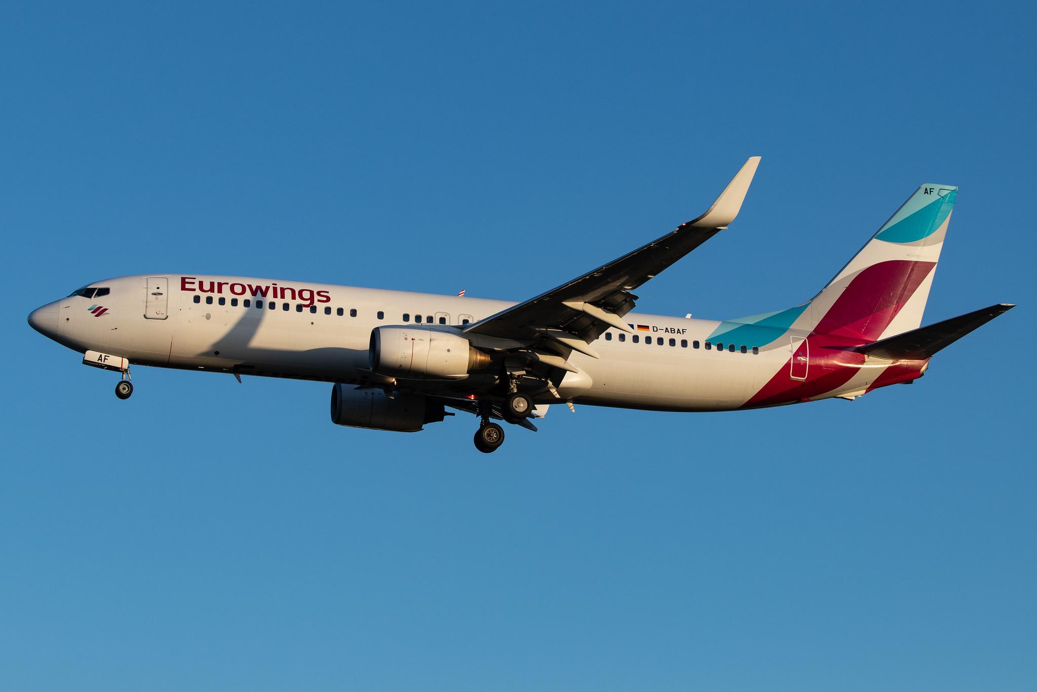 London Heathrow Airport: Eurowings (EW / EWG) | Operator: TUI fly |  Boeing 737-86J B738 | D-ABAF | MSN 30878