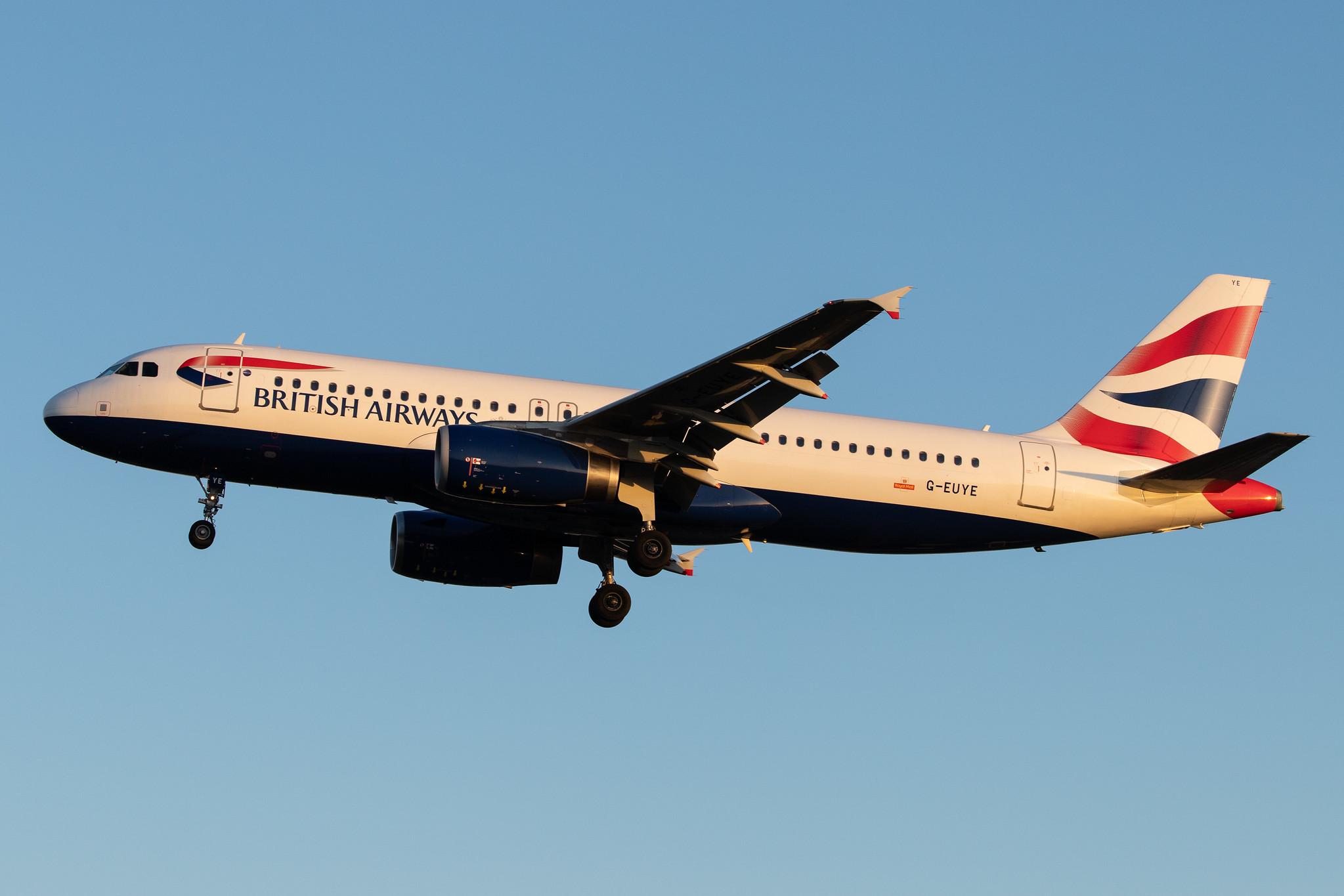 London Heathrow Airport: British Airways (BA / BAW) |  Airbus A320-232 A320 | G-EUYE | MSN 3912