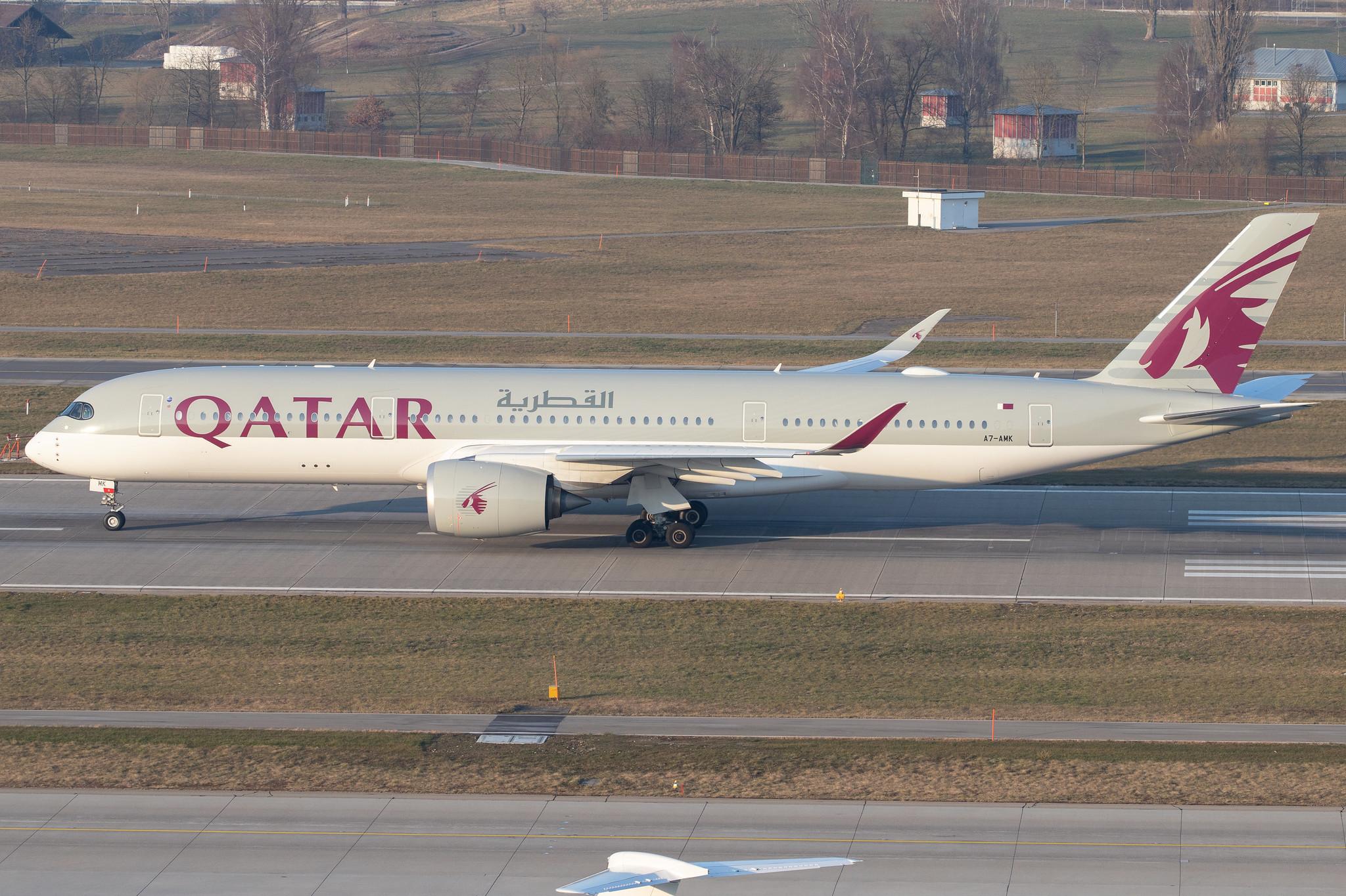 Flughafen Zürich: Qatar Airways (QR / QTR) |  Airbus A350-941 A359 | A7-AMK | MSN 249