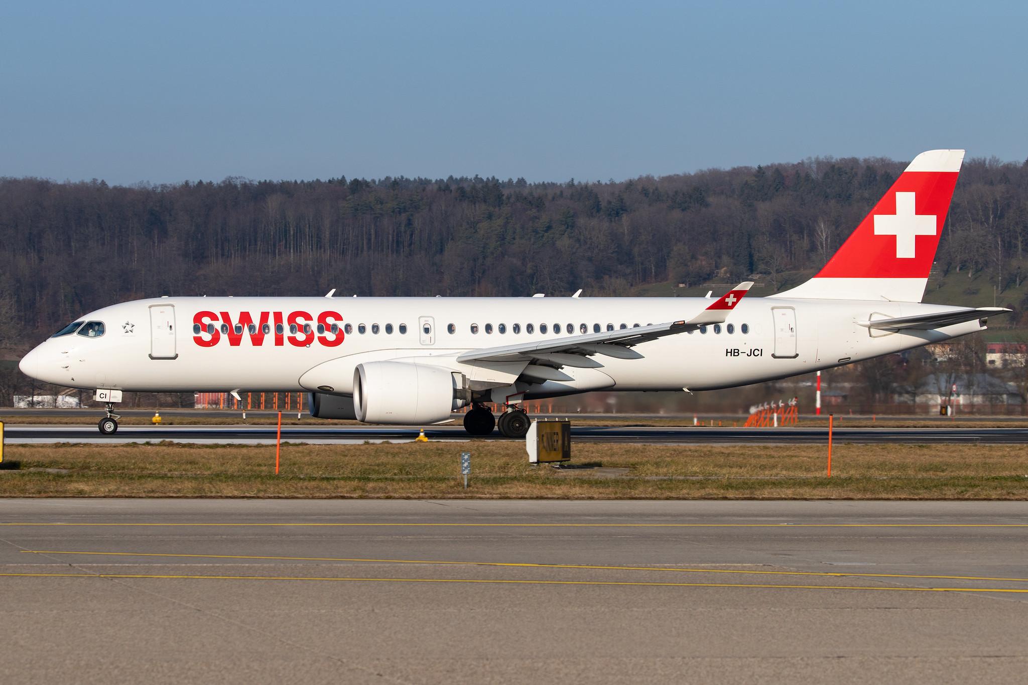 Flughafen Zürich: Swiss (LX / SWR) |  Airbus A220-300 BCS3 | HB-JCI | MSN 55023