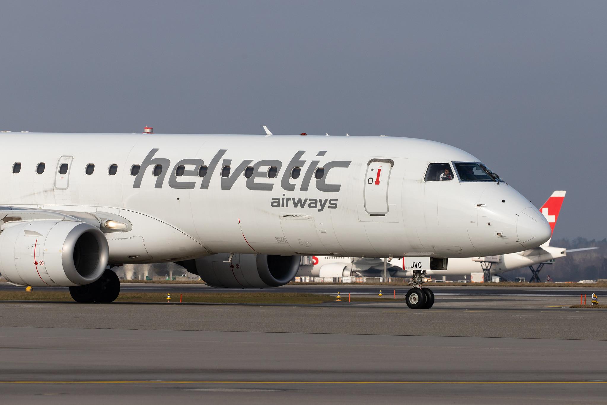 Flughafen Zürich: Helvetic Airways (2L / OAW) |  Embraer E190LR E190 | HB-JVQ | MSN 19000420