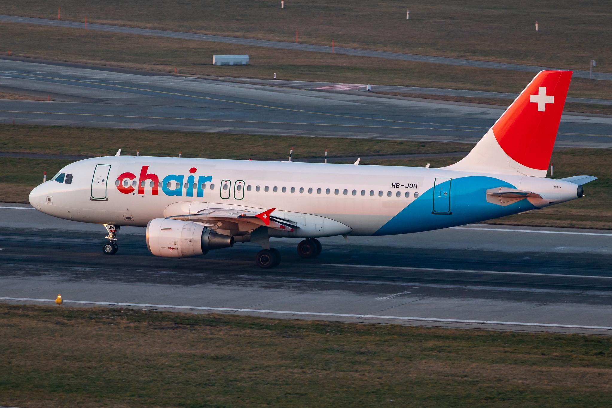 Flughafen Zürich: Chair Airlines (GM / GSW) |  Airbus A319-111 A319 | HB-JOH | MSN 3589