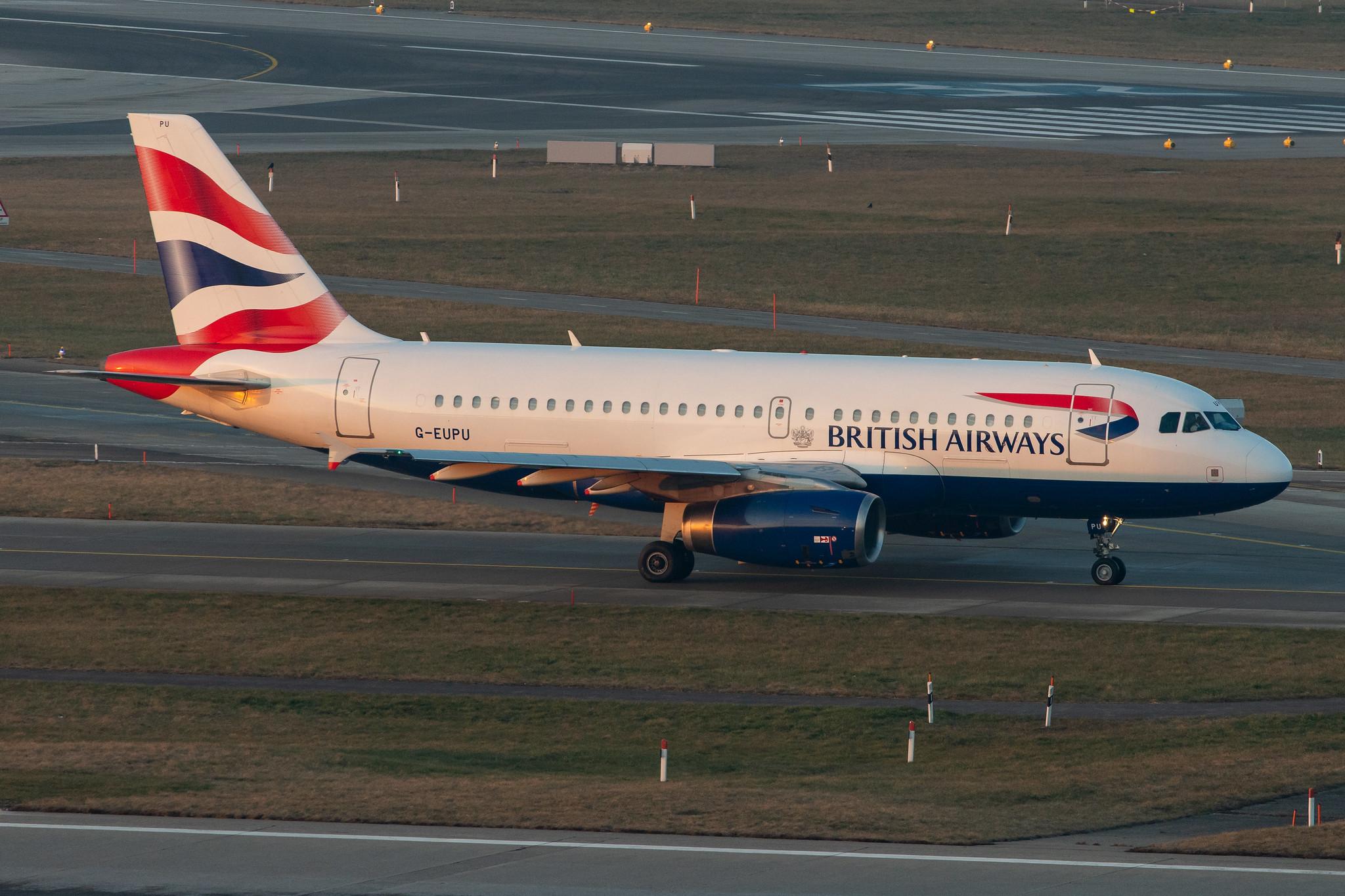 Flughafen Zürich: British Airways (BA / BAW) |  Airbus A319-131 A319 | G-EUPU | MSN 1384