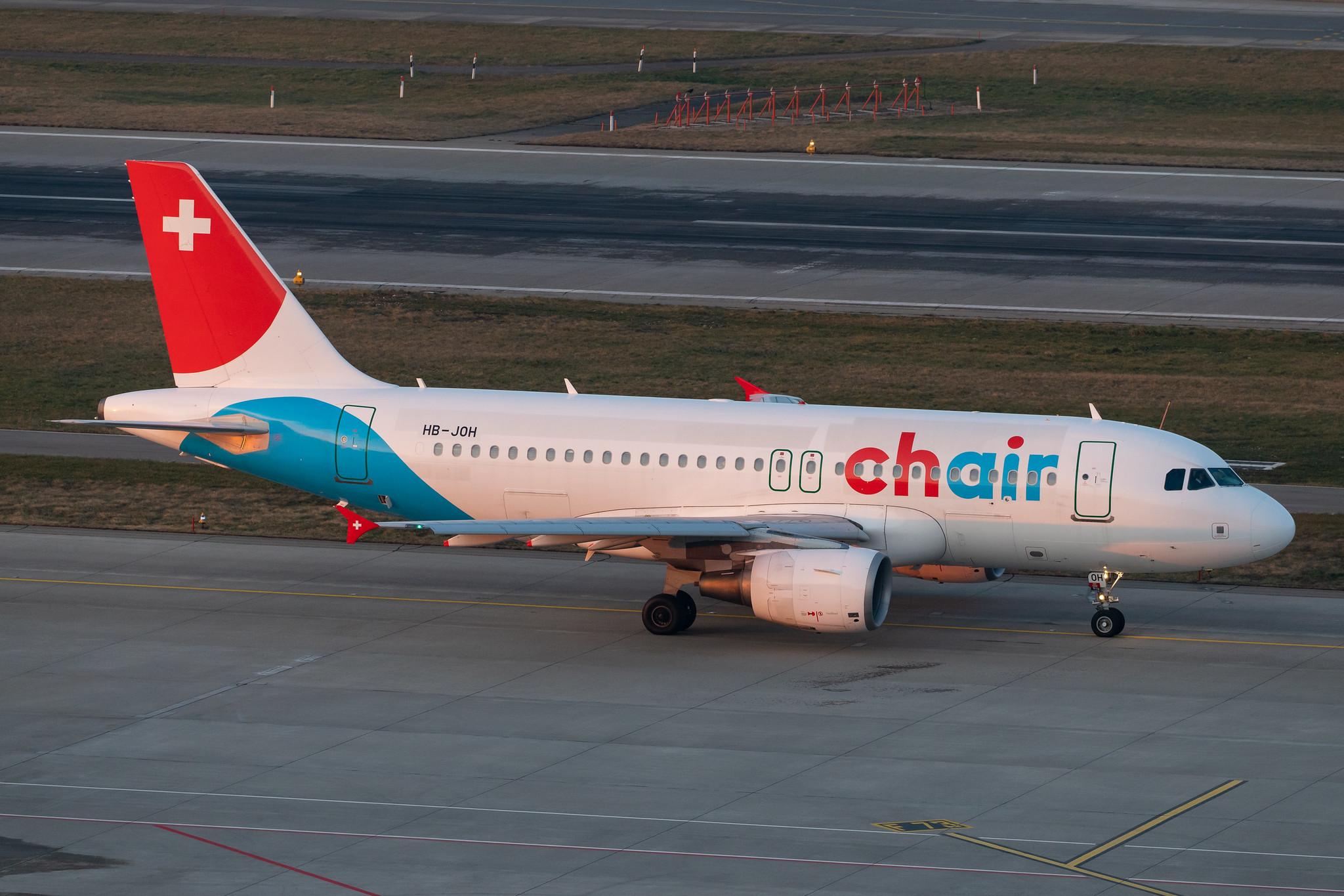 Flughafen Zürich: Chair Airlines (GM / GSW) |  Airbus A319-111 A319 | HB-JOH | MSN 3589