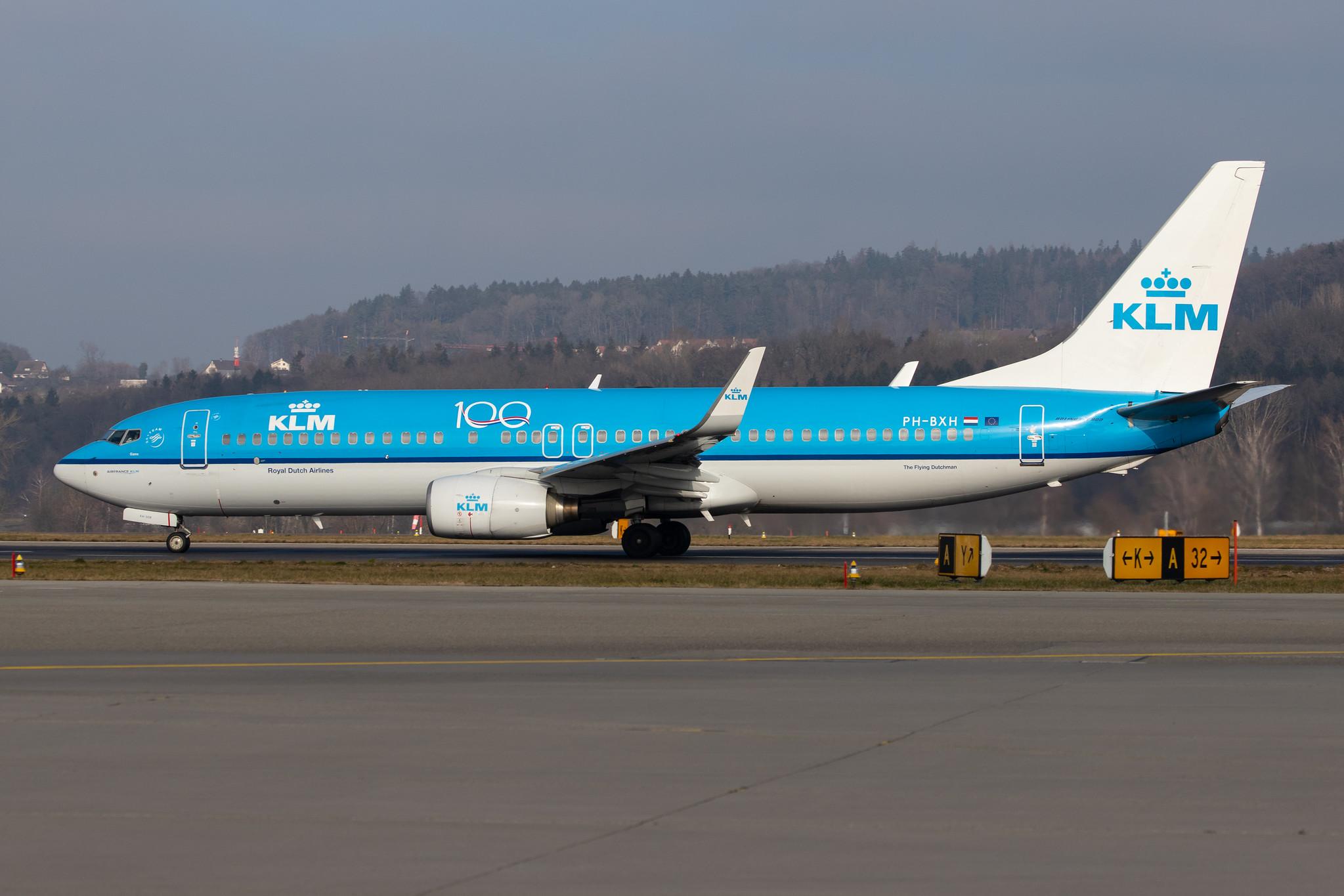 Flughafen Zürich: KLM (KL / KLM) |  Boeing 737-8K2 B738 | PH-BXH | MSN 29597