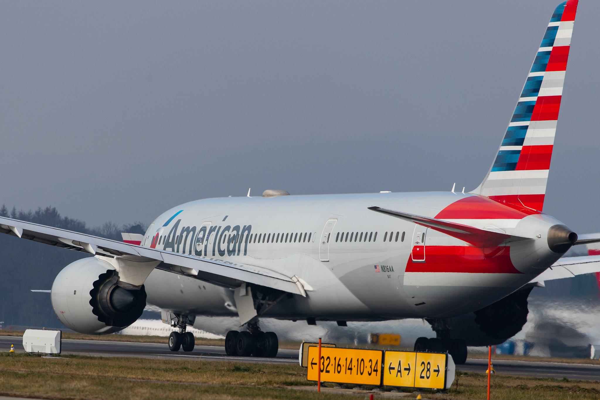 Flughafen Zürich: American Airlines (AA / AAL) |  Boeing 787-8 Dreamliner B788 | N816AA | MSN 40634