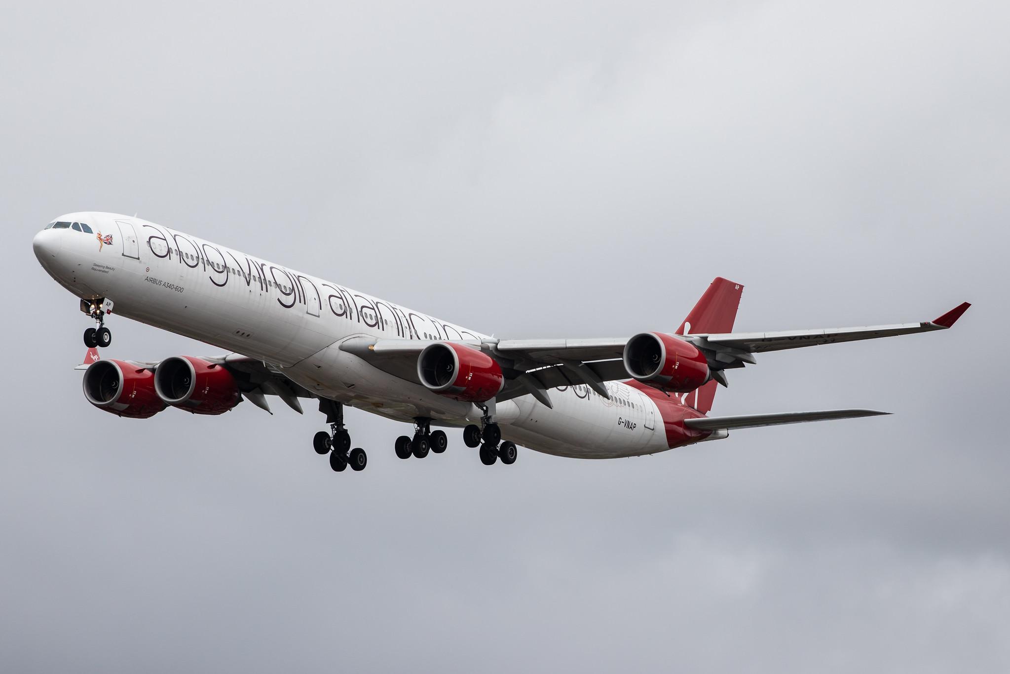 London Heathrow Airport: Virgin Atlantic (VS / VIR) |  Airbus A340-642 A346 | G-VNAP | MSN 0622