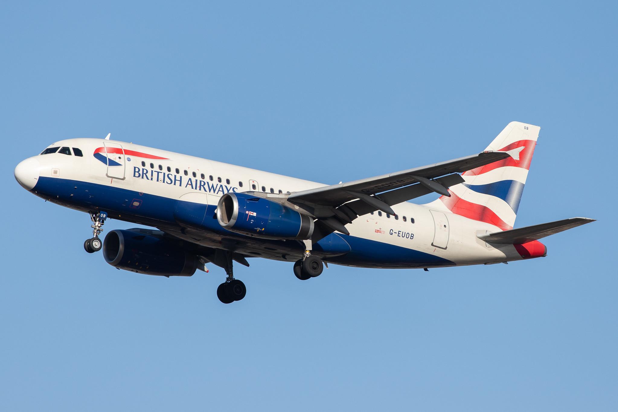 London Heathrow Airport: British Airways (BA / BAW) |  Airbus A319-131 A319 | G-EUOB | MSN 1529