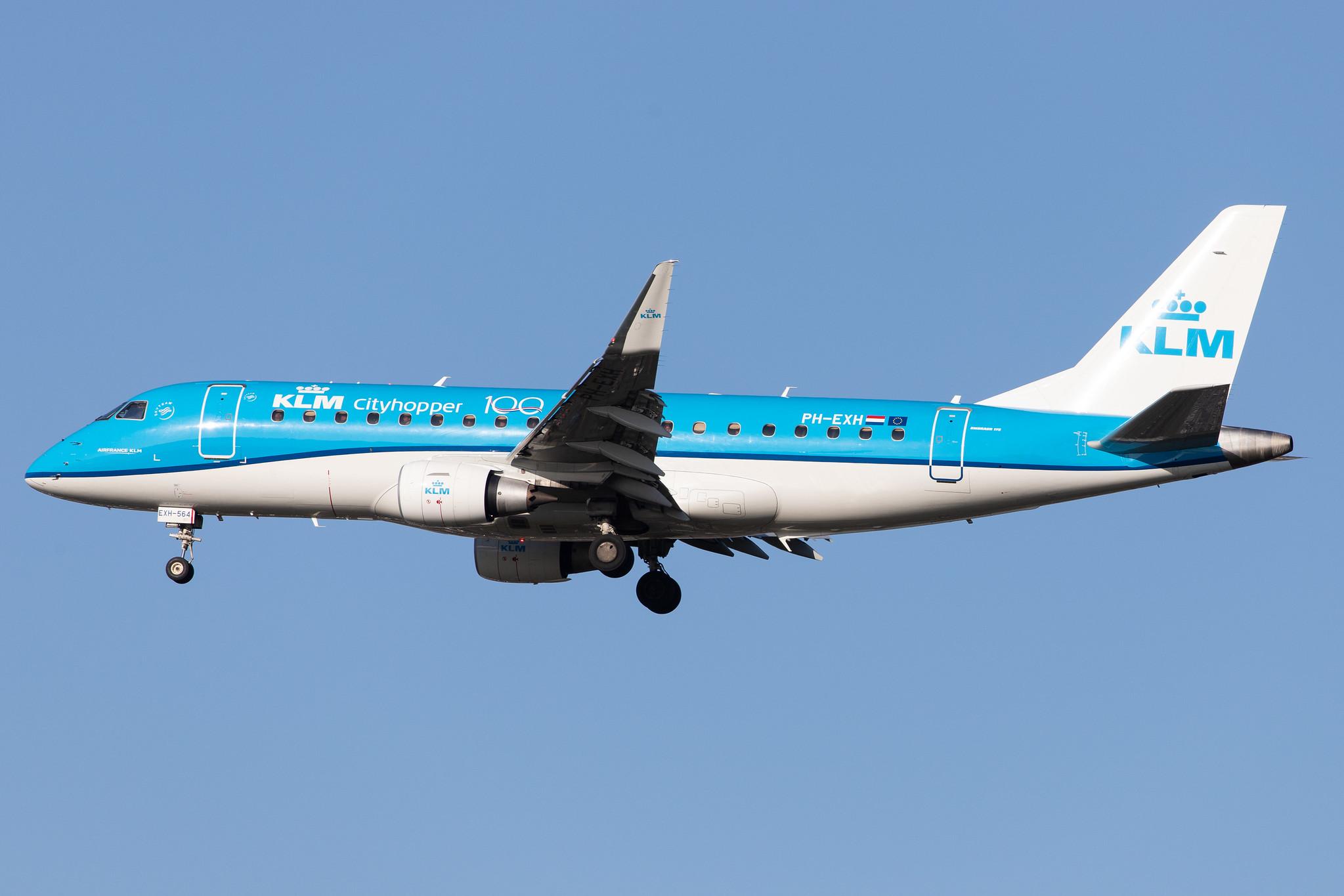 London Heathrow Airport: KLM (KL / KLM) | Operator: KLM Cityhopper |  Embraer E175STD E75S | PH-EXH | MSN 17000564