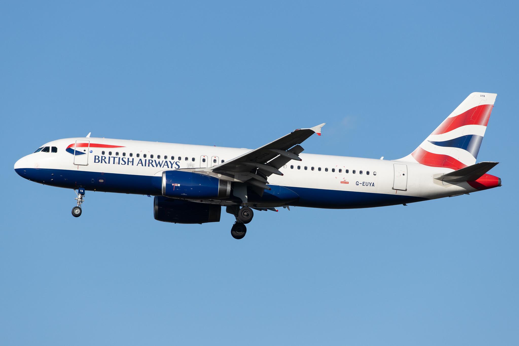 London Heathrow Airport: British Airways (BA / BAW) |  Airbus A320-232 A320 | G-EUYA | MSN 3697