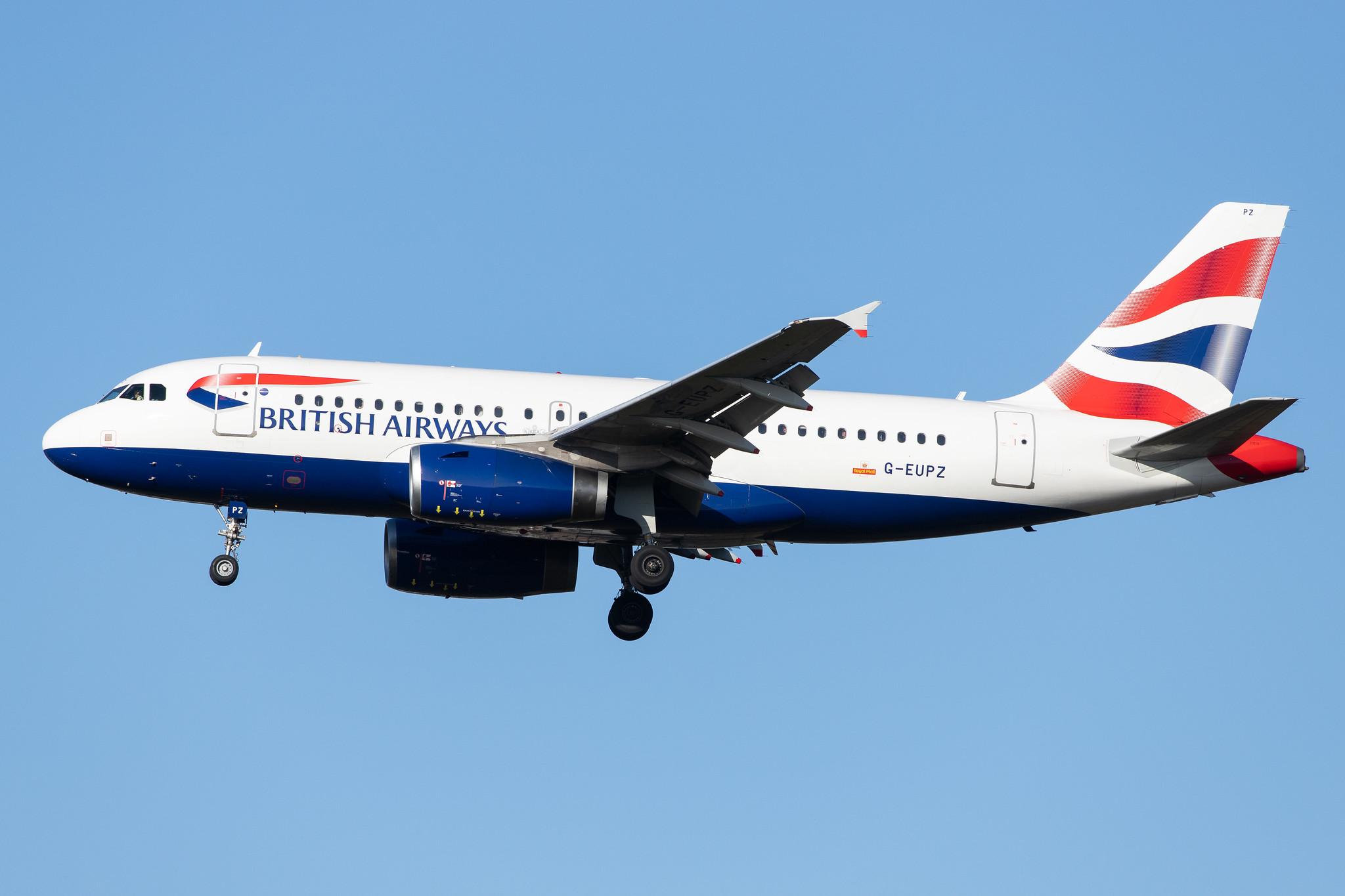 London Heathrow Airport: British Airways (BA / BAW) |  Airbus A319-131 A319 | G-EUPZ | MSN 1510