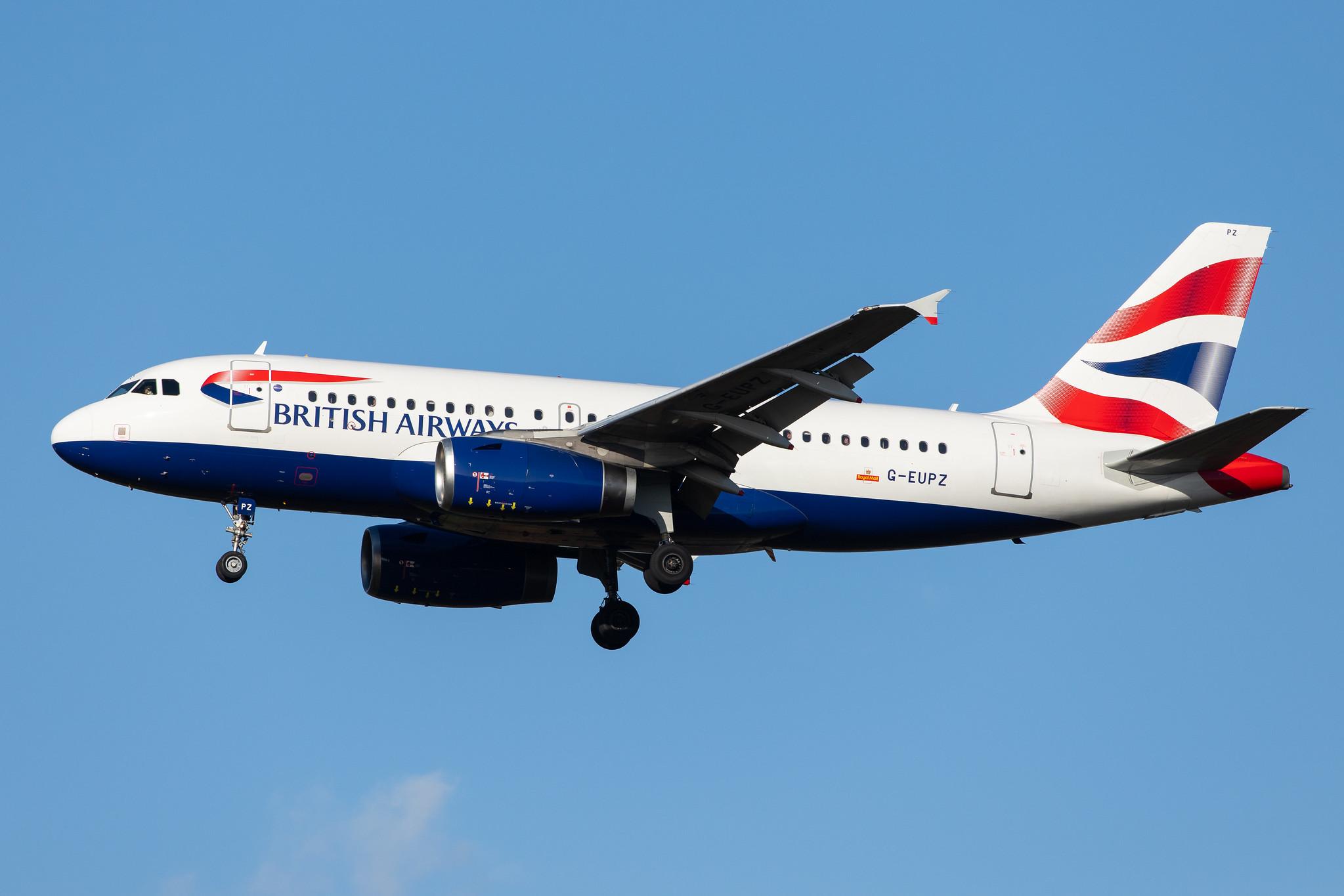 London Heathrow Airport: British Airways (BA / BAW) |  Airbus A319-131 A319 | G-EUPZ | MSN 1510