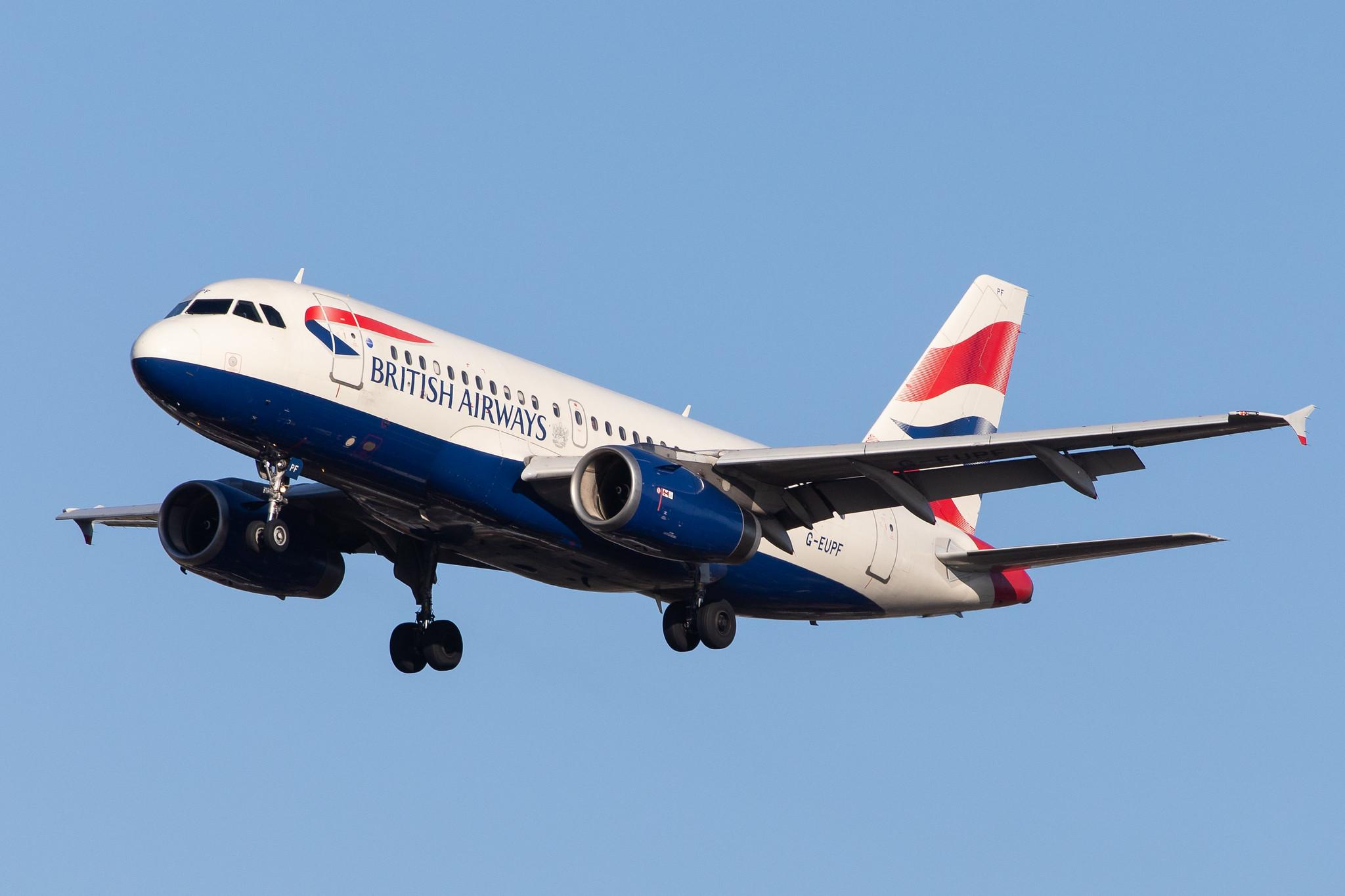 London Heathrow Airport: British Airways (BA / BAW) |  Airbus A319-131 A319 | G-EUPF | MSN 1197