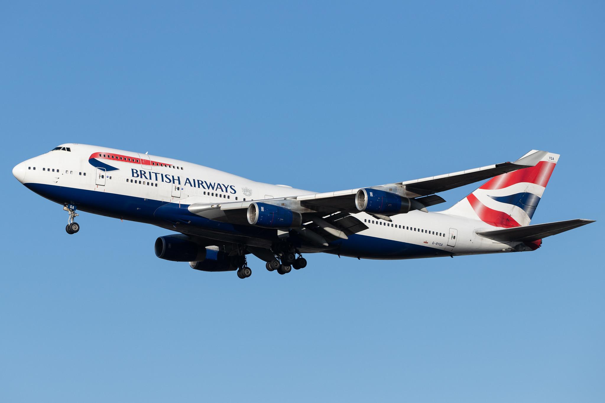 London Heathrow Airport: British Airways (BA / BAW) |  Boeing 747-436 B744 | G-BYGA | MSN 28855
