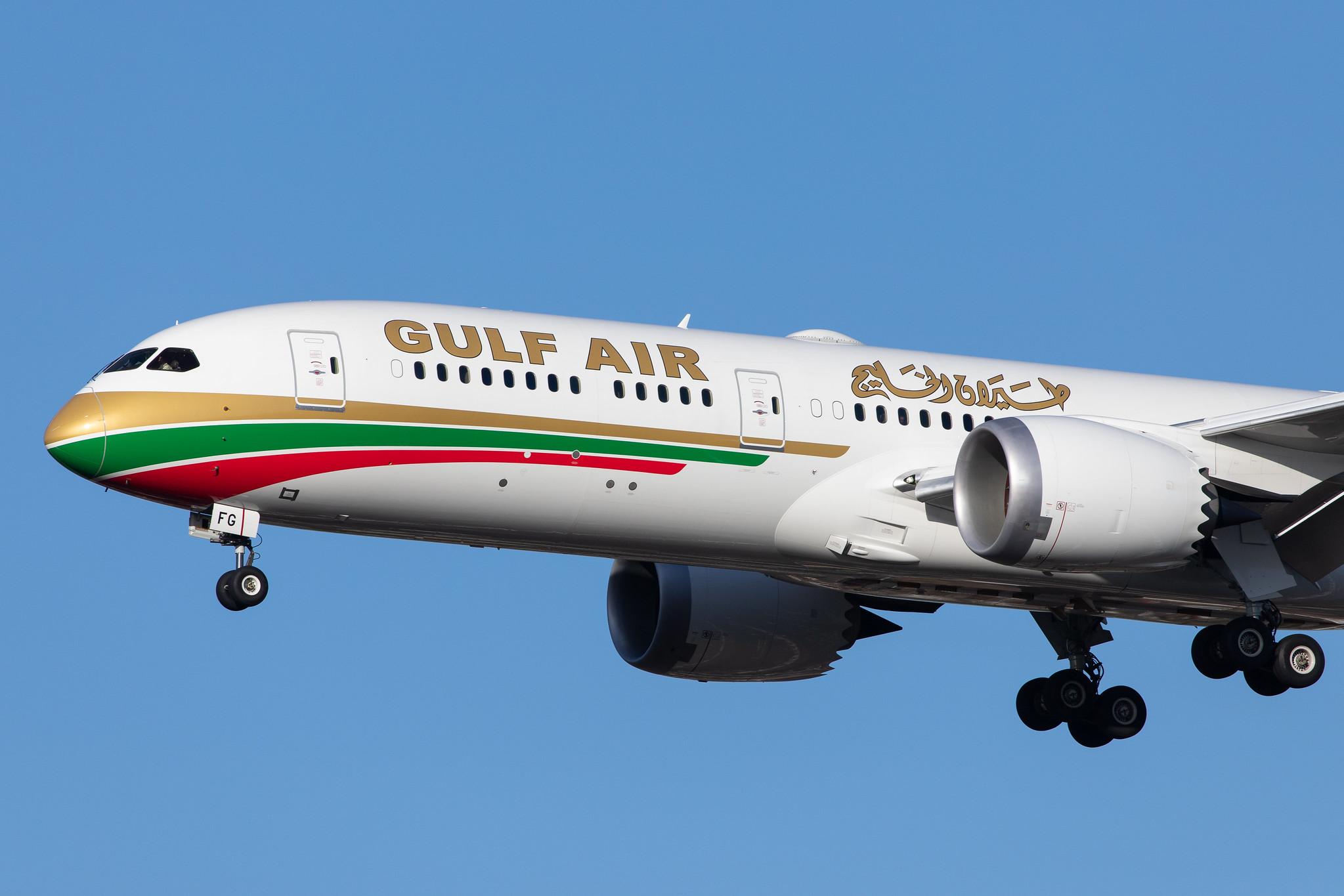 London Heathrow Airport: Gulf Air (GF / GFA) |  Livery: Retro Livery |  Boeing 787-9 Dreamliner B789 | A9C-FG | MSN 39986